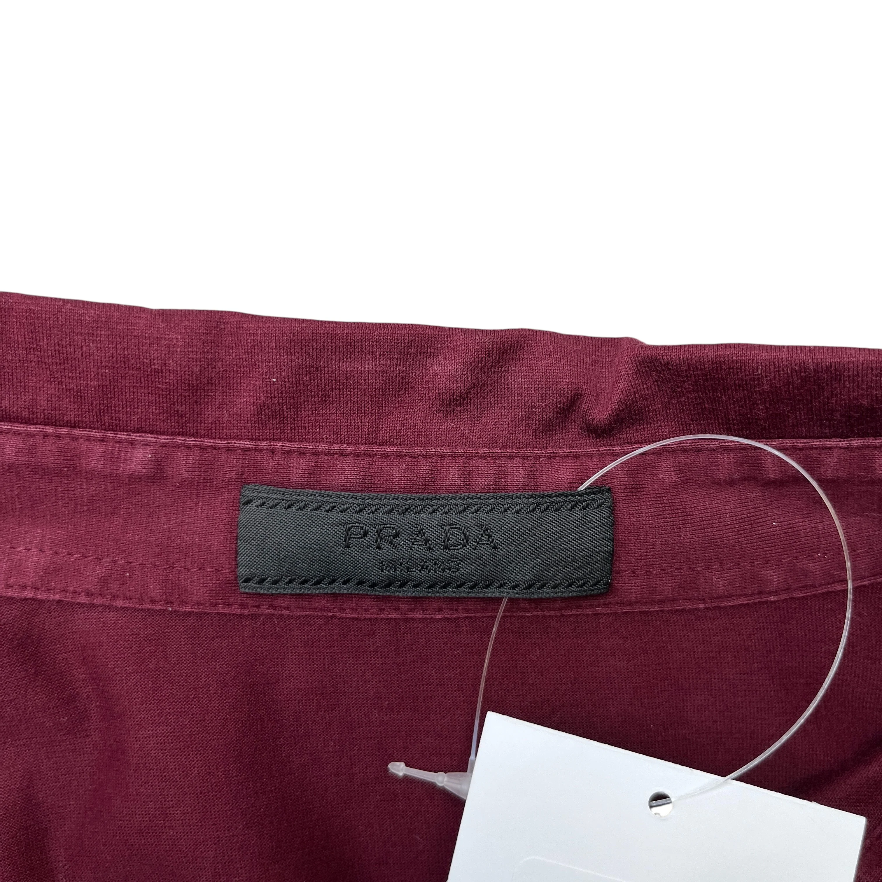 Men's Embroidered Logo Polo Shirt Burgundy Size L - Image 7