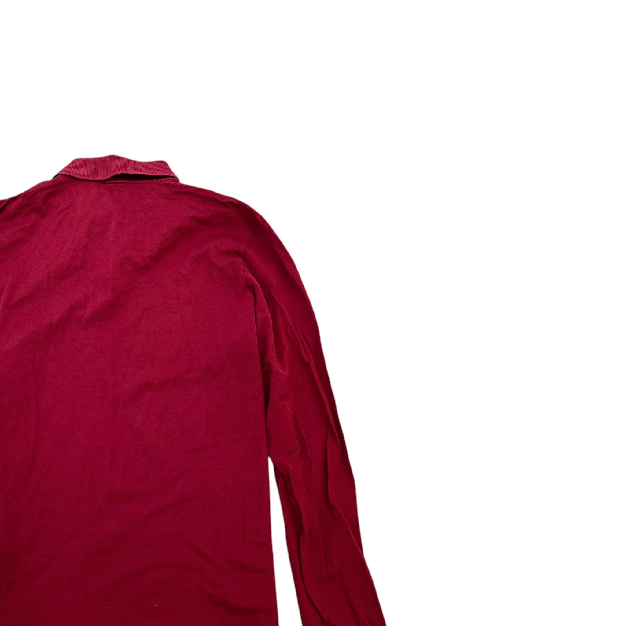 Men's Embroidered Logo Polo Shirt Burgundy Size S - Image 4