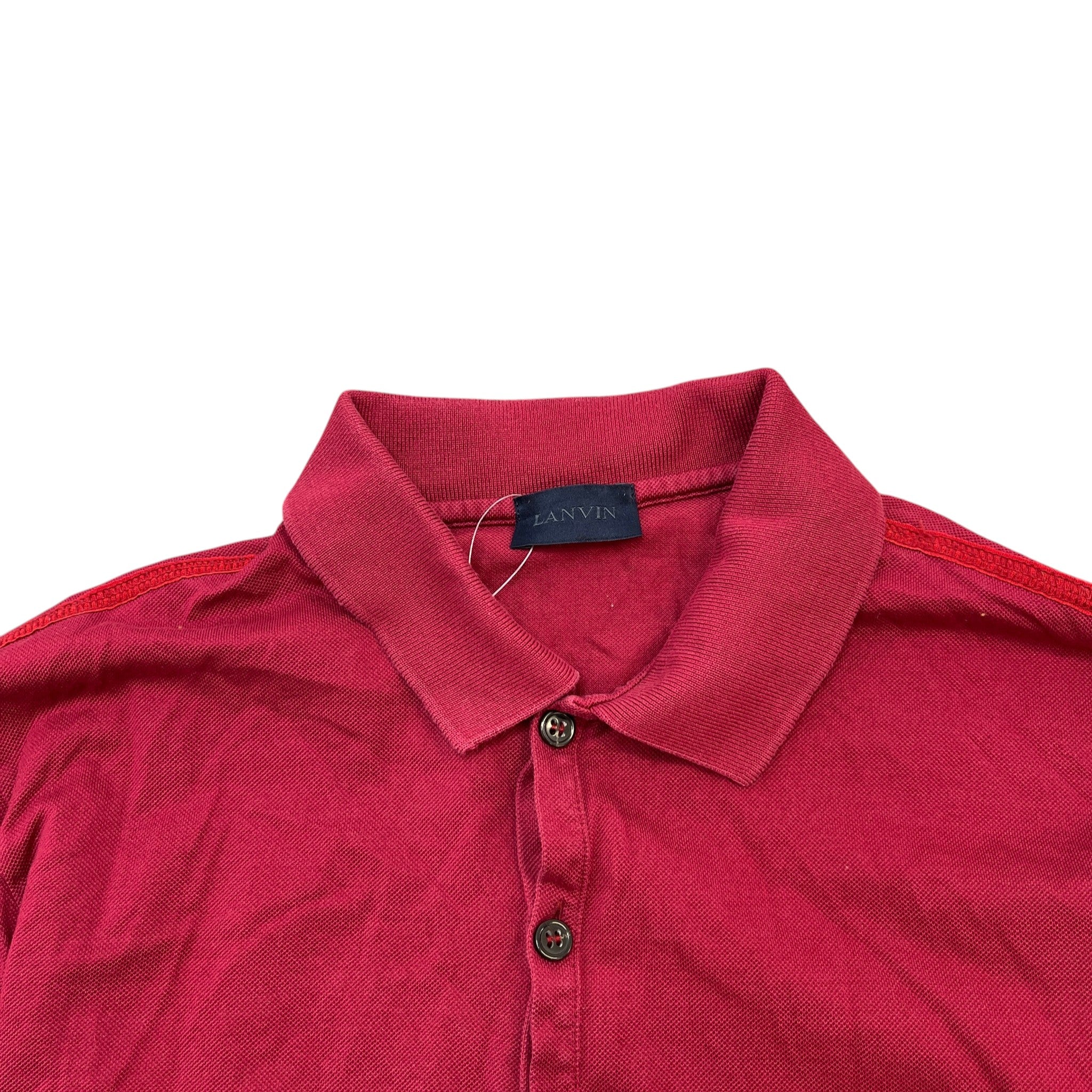 Men's Embroidered Logo Polo Shirt Burgundy Size S - Image 5
