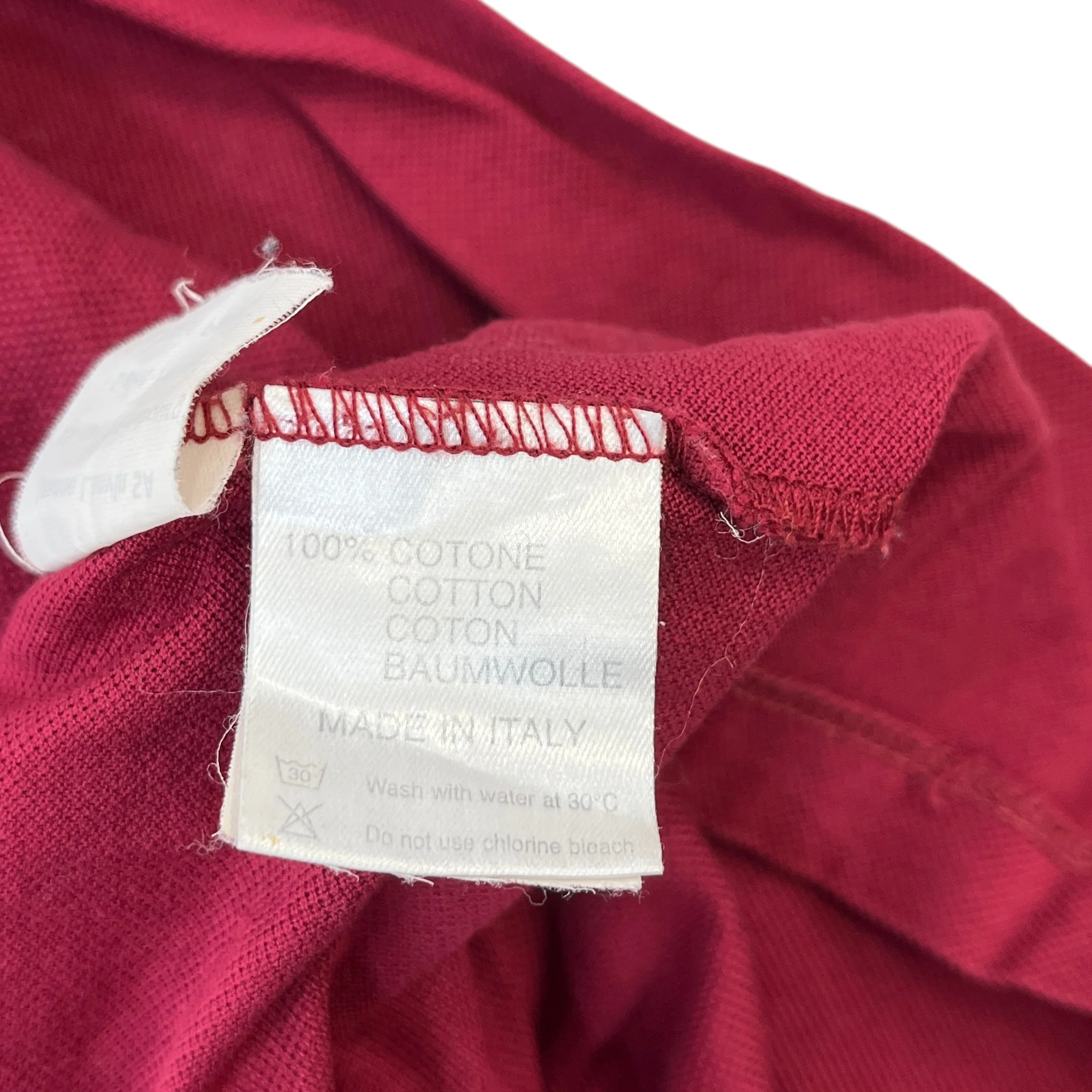 Men's Embroidered Logo Polo Shirt Burgundy Size S - Image 7