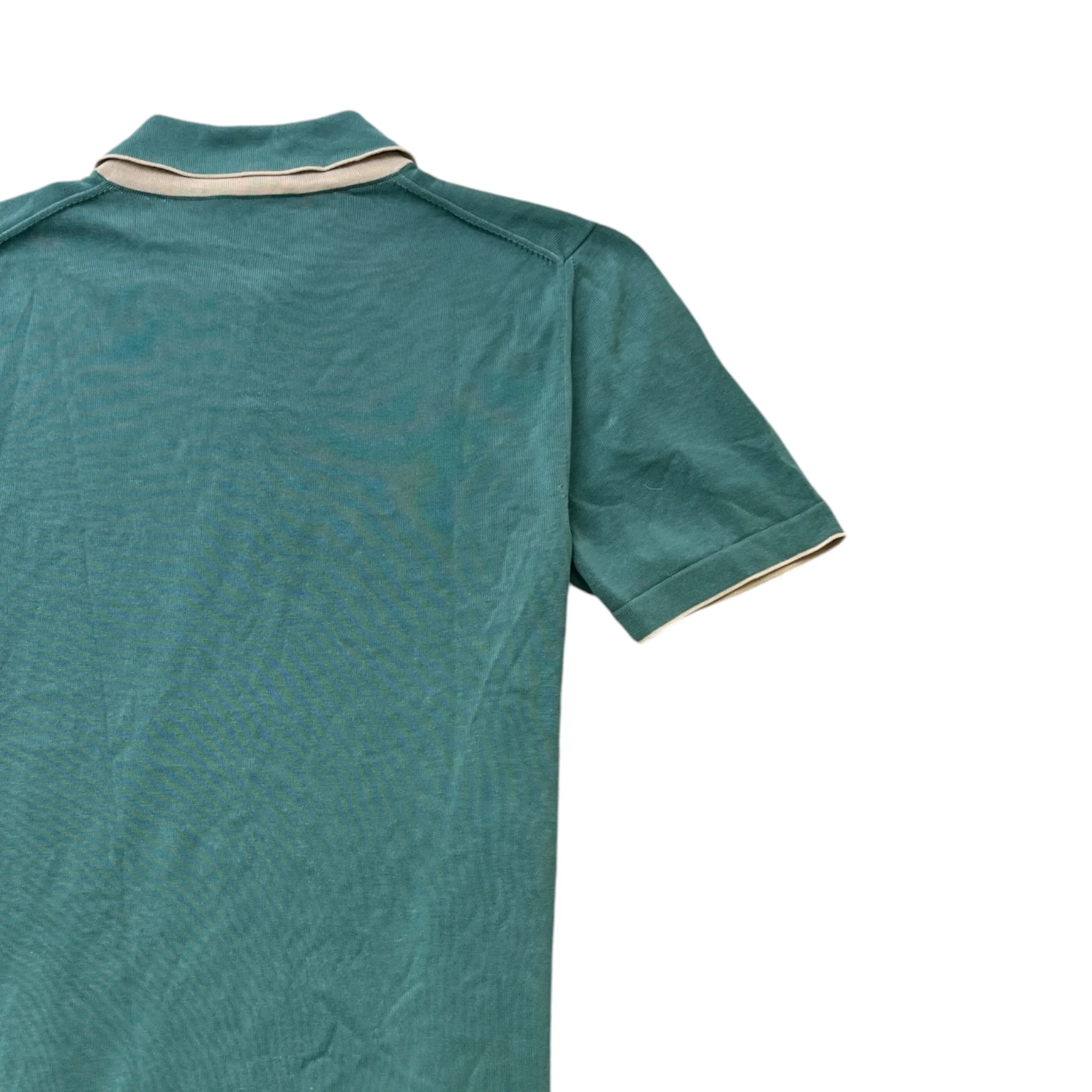 Men's Embroidered Logo Polo Shirt Green Size M - Image 4