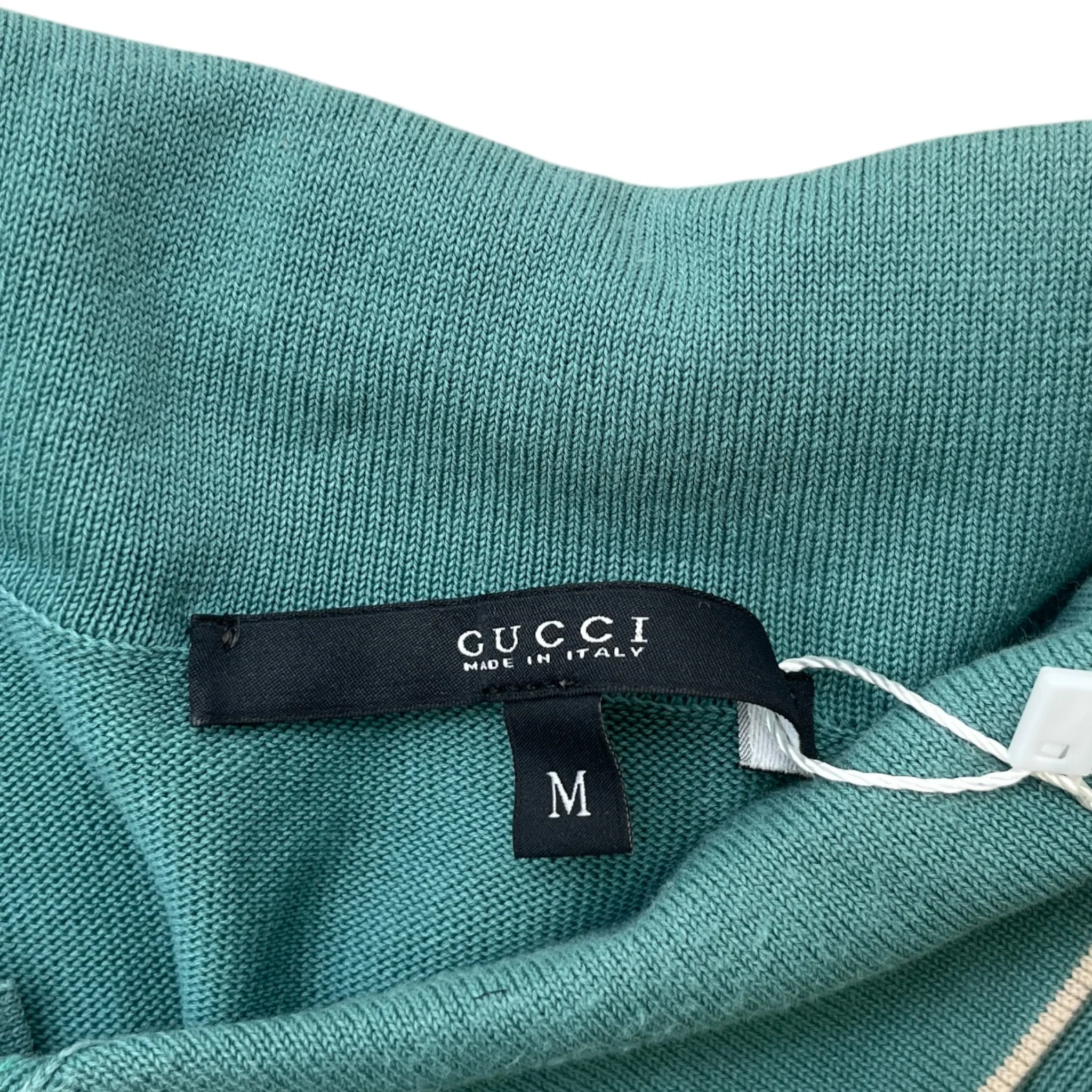 Men's Embroidered Logo Polo Shirt Green Size M - Image 7