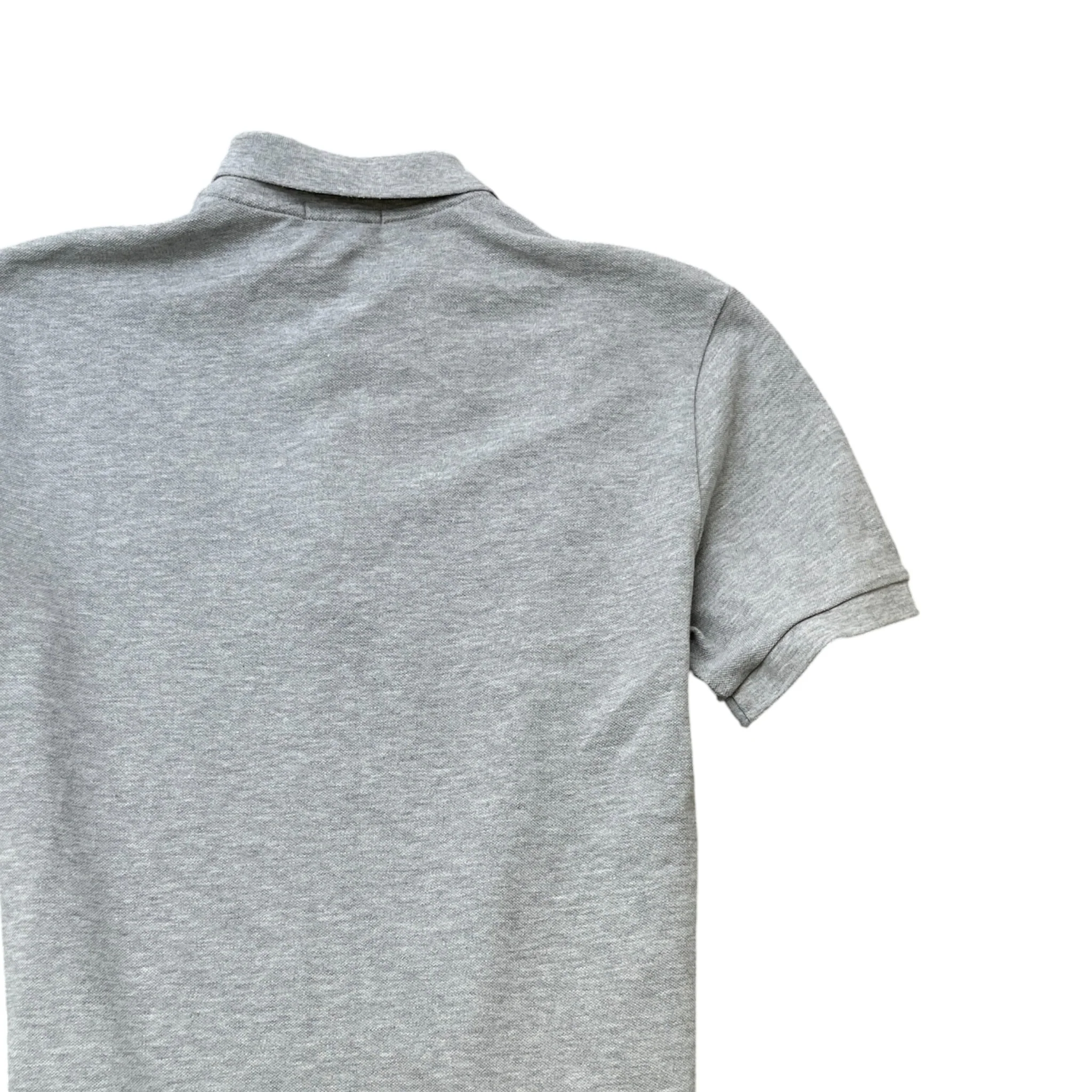 Men's Embroidered Logo Polo Shirt Grey Size M - Image 4