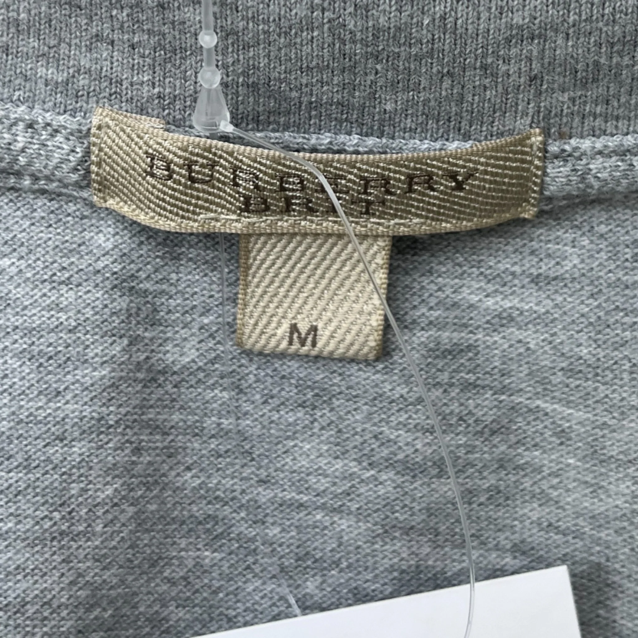 Men's Embroidered Logo Polo Shirt Grey Size M - Image 7