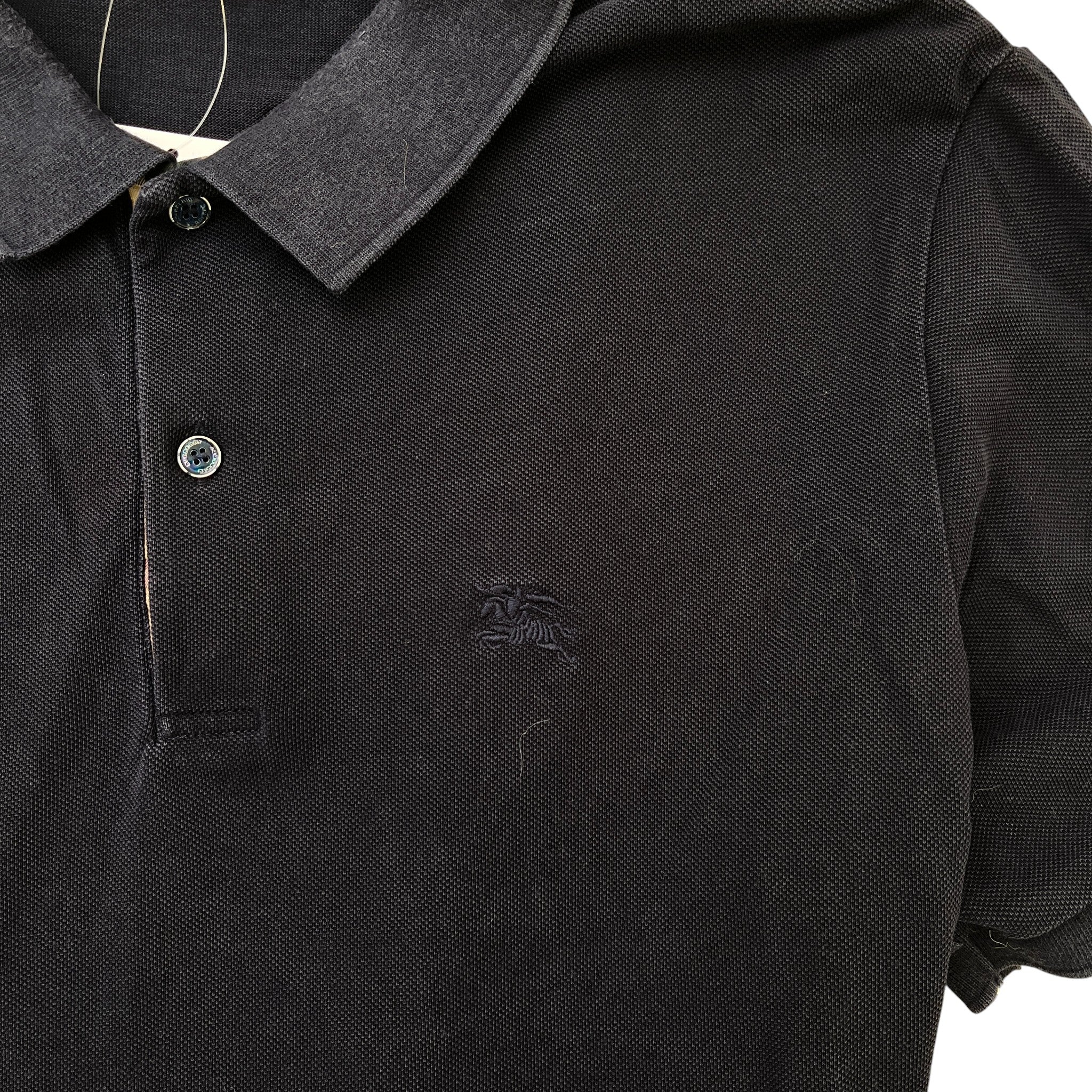 Men's Embroidered Logo Polo Shirt Navy Size L - Image 5
