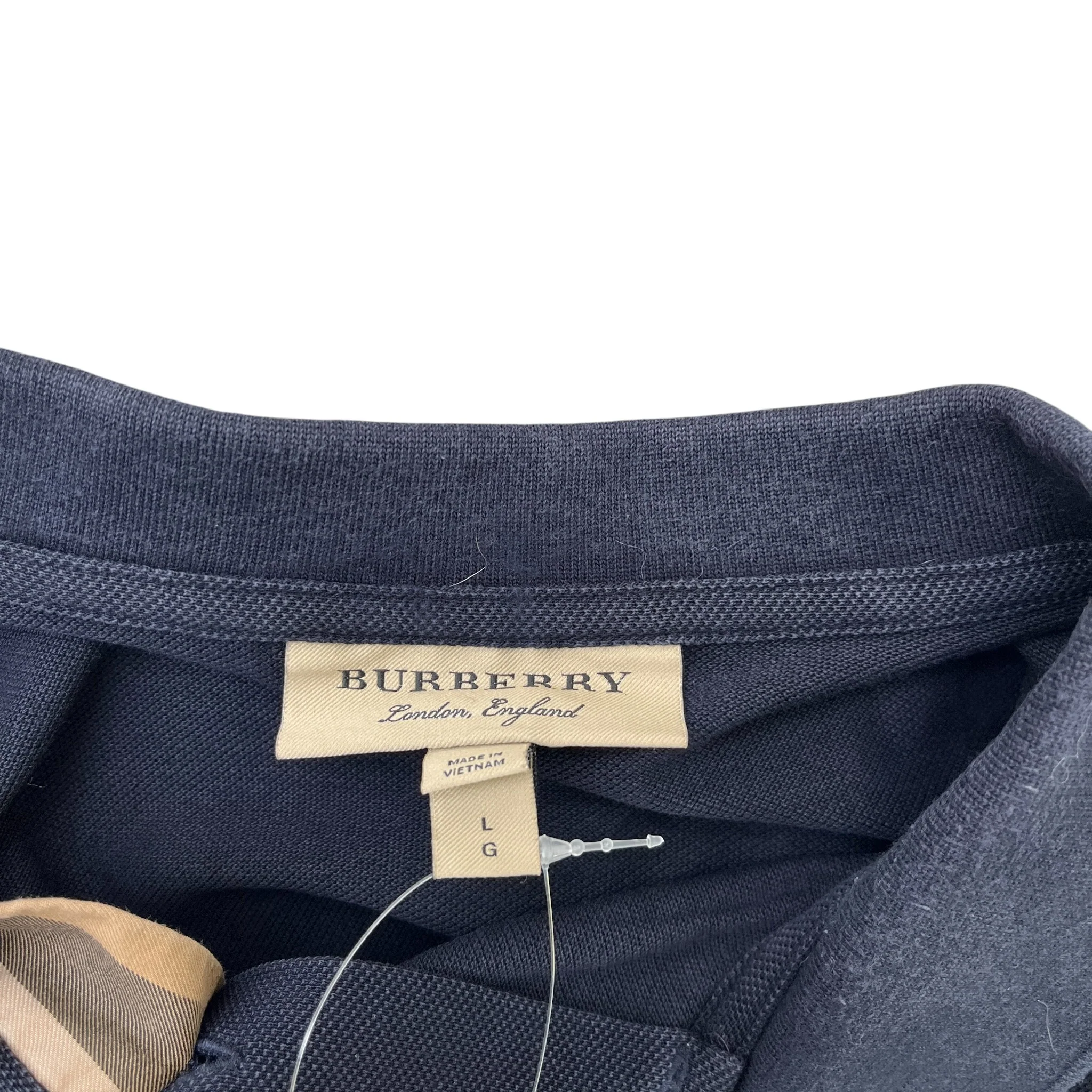 Men's Embroidered Logo Polo Shirt Navy Size L - Image 7