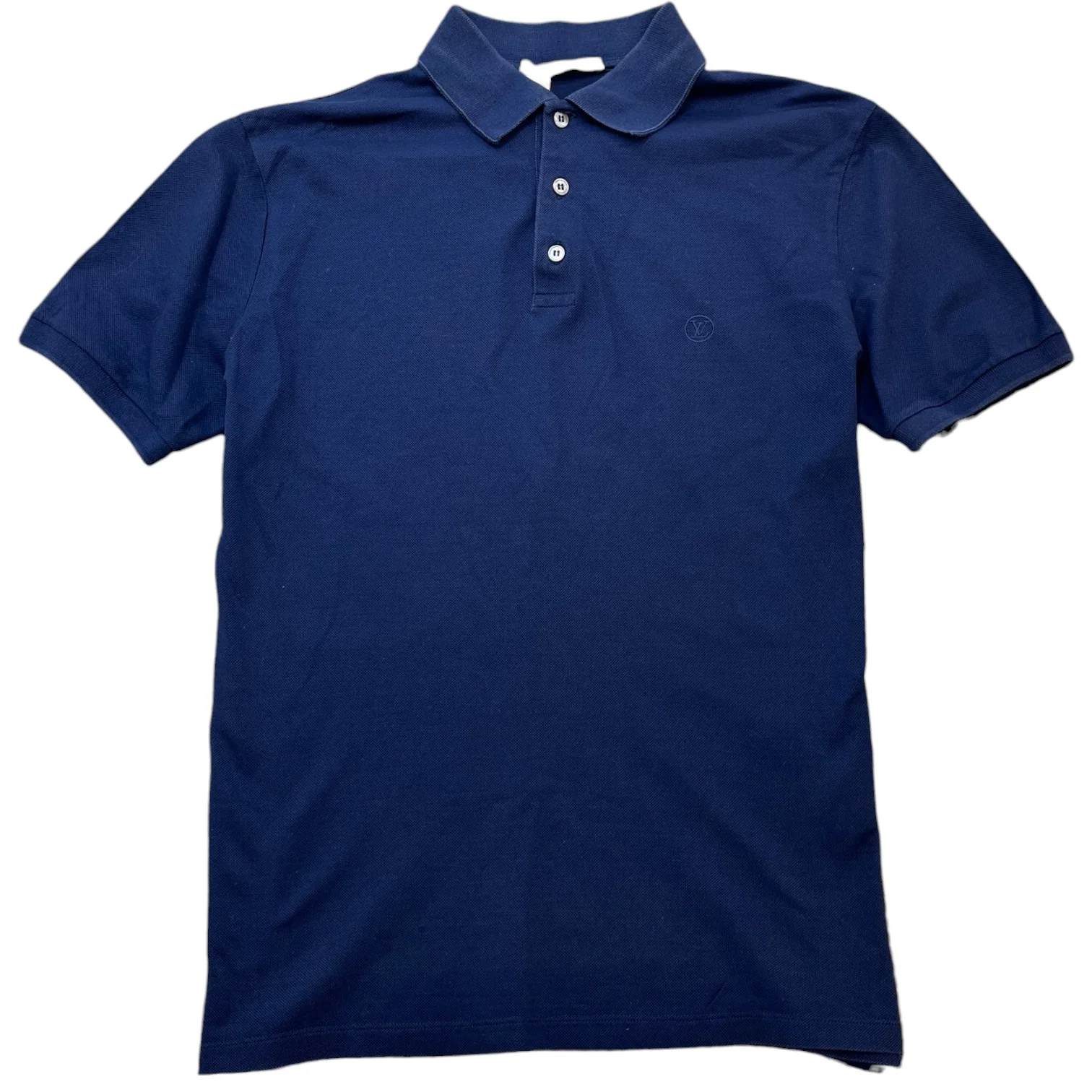 Men's Embroidered Logo Polo Shirt Navy Size M