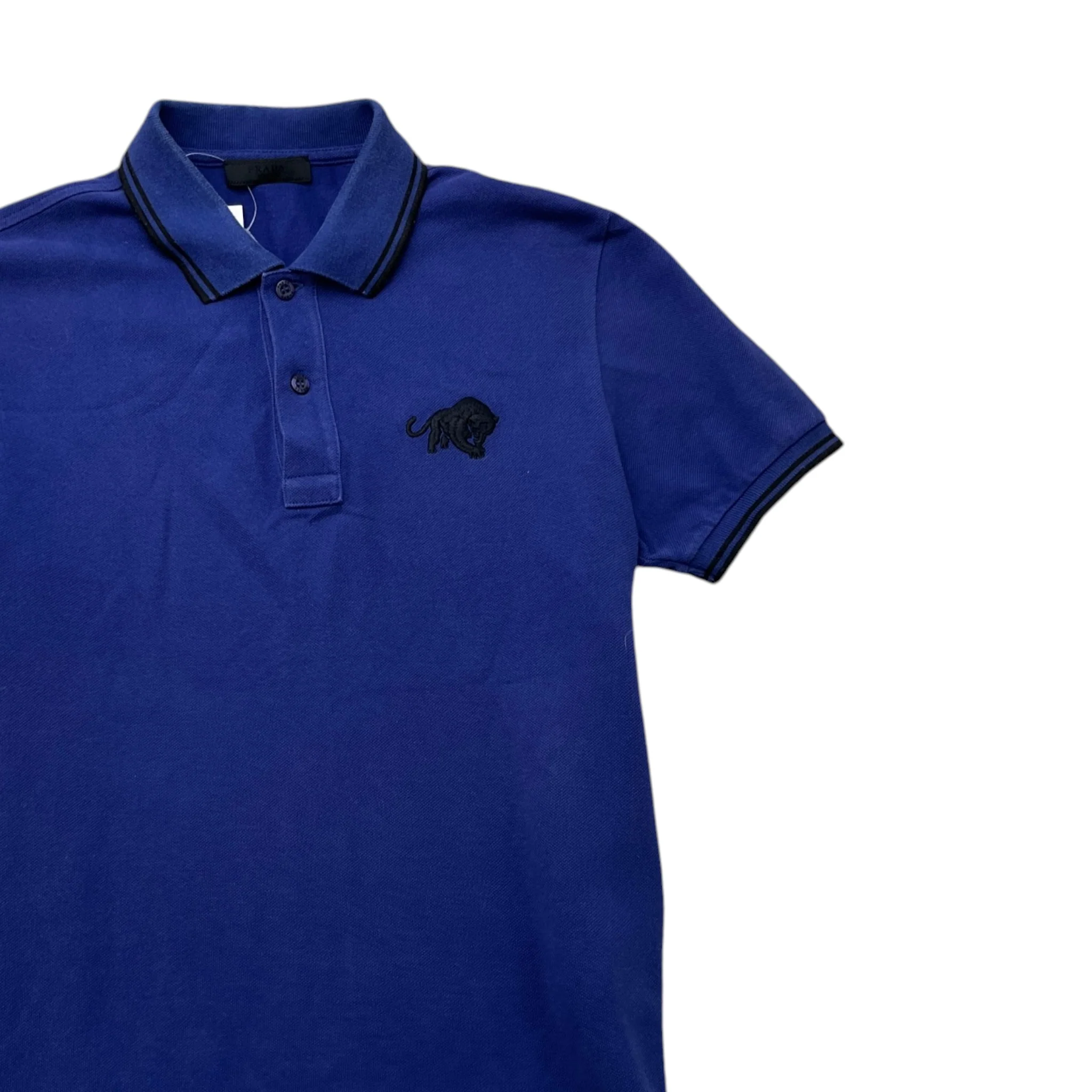 Men's Embroidered Logo Polo Shirt Navy Size S - Image 3