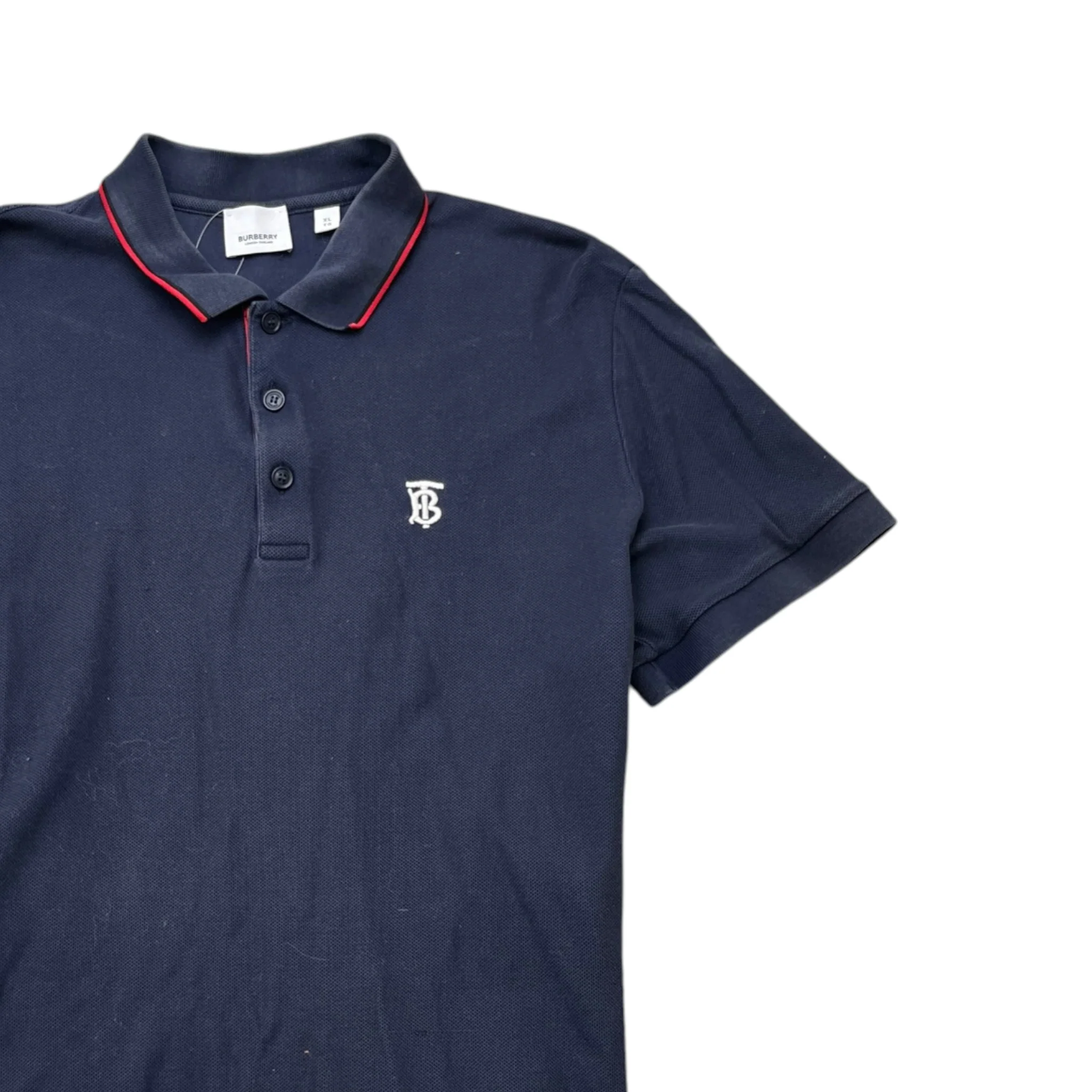 Men's Embroidered Logo Polo Shirt Navy Size XL - Image 3