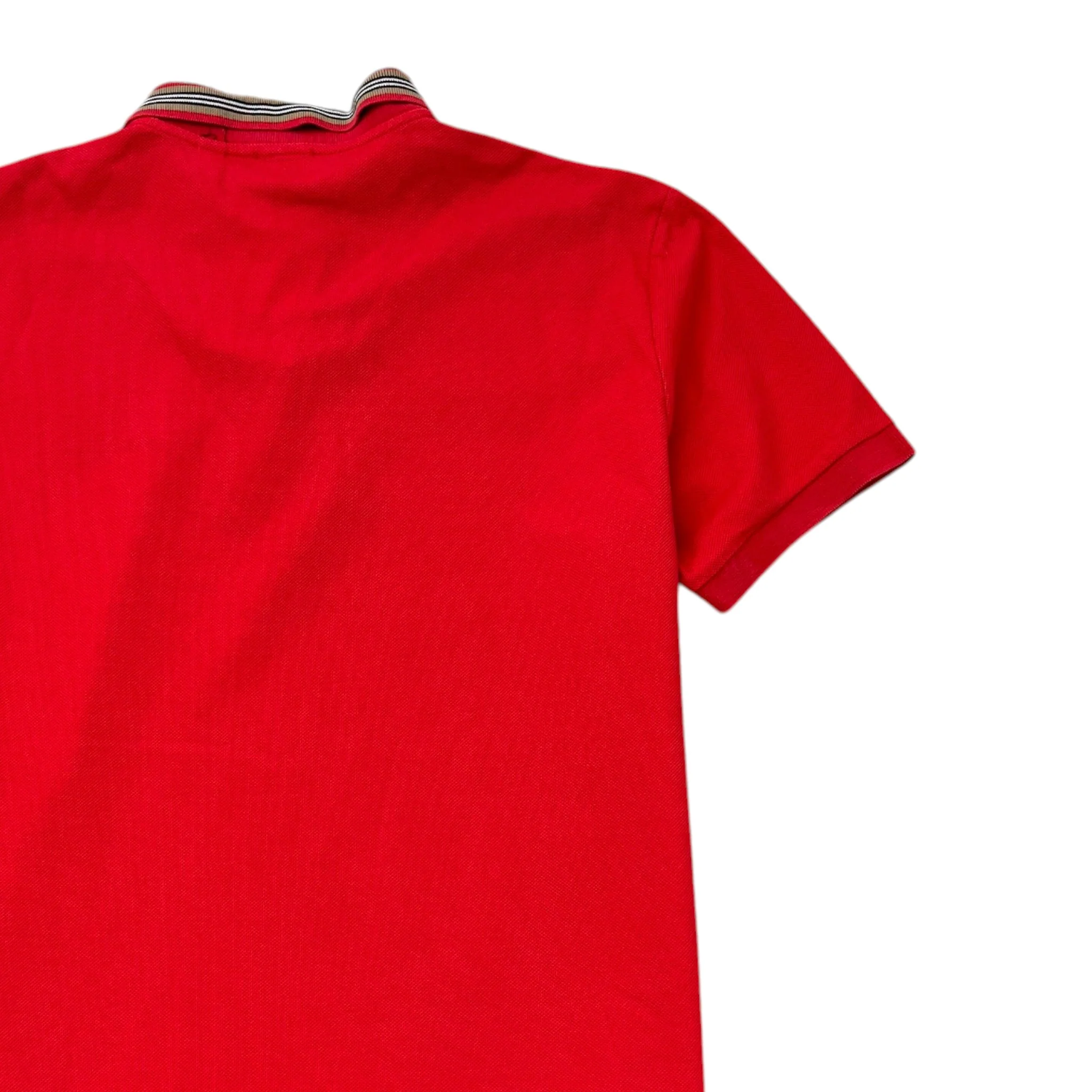 Men's Embroidered Logo Polo Shirt Red Size L - Image 4