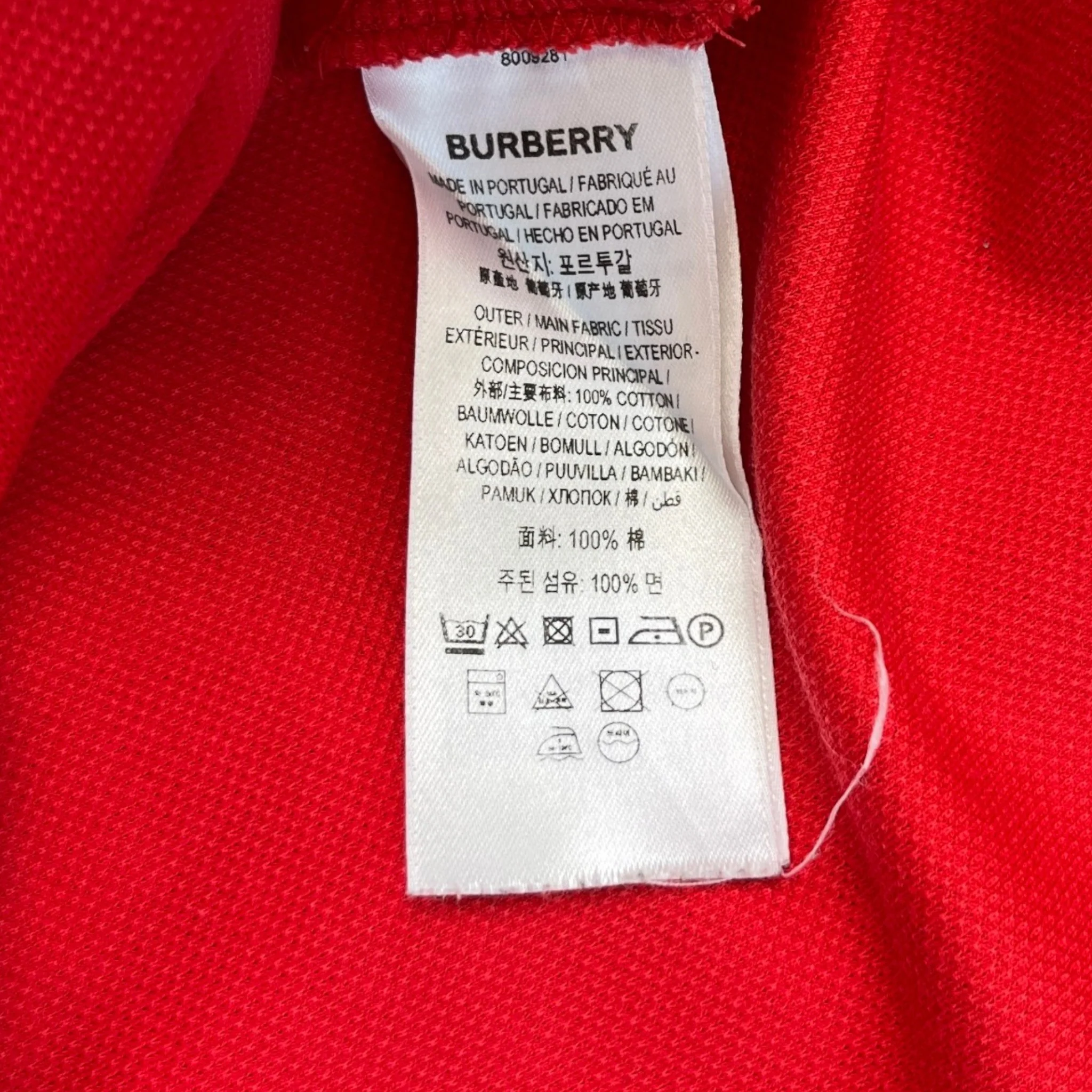 Men's Embroidered Logo Polo Shirt Red Size L - Image 6
