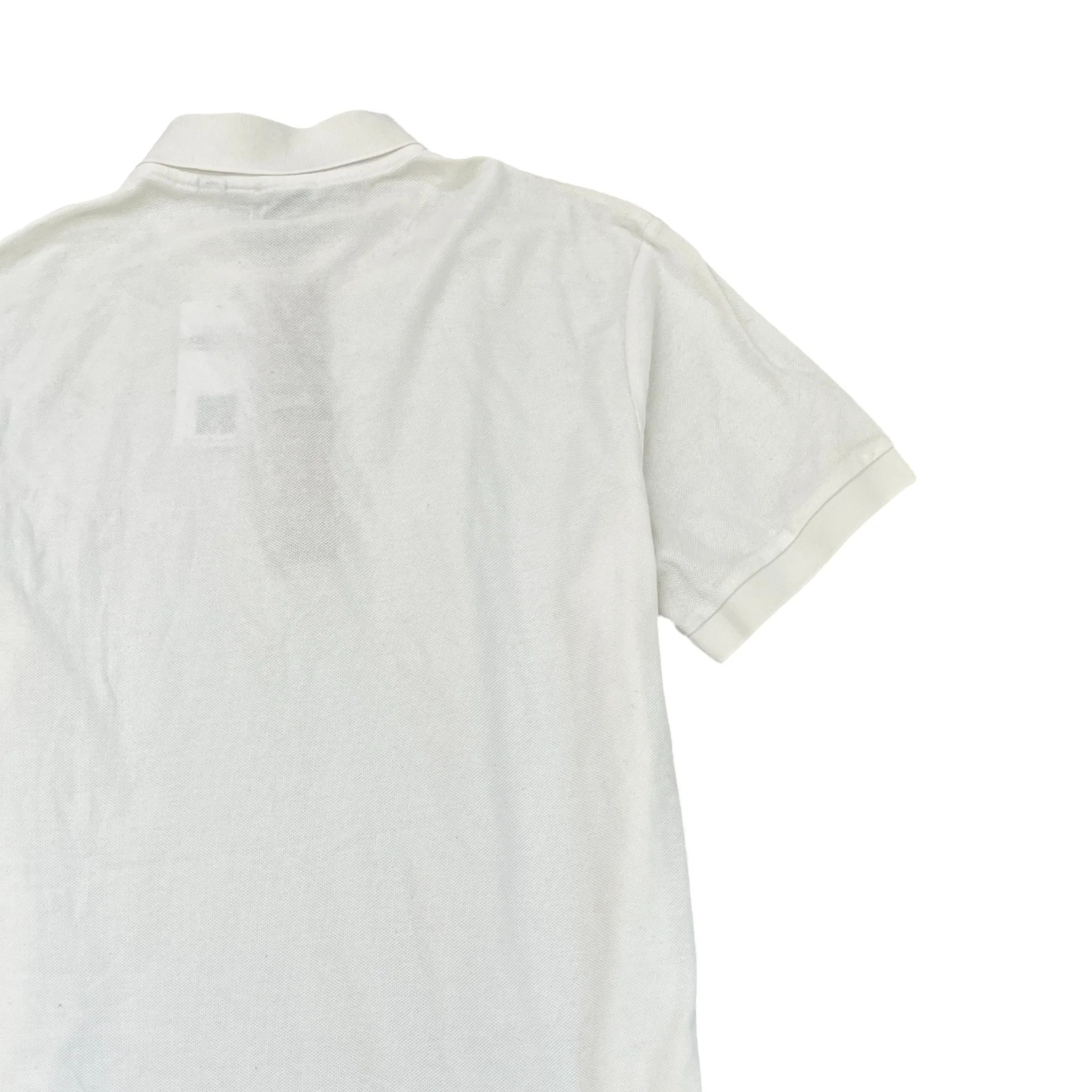 Men's Embroidered Logo Polo Shirt White Size M - Image 4