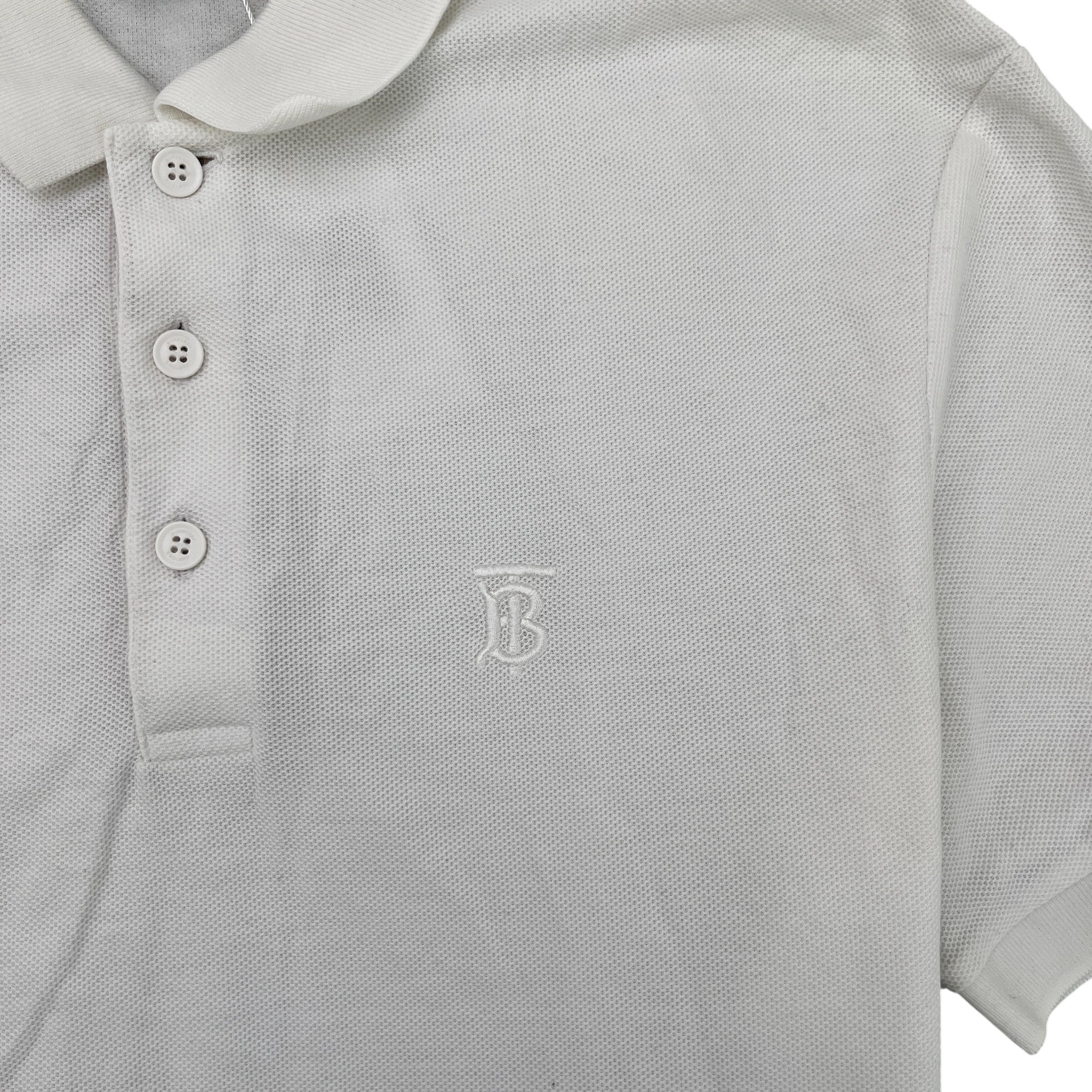 Men's Embroidered Logo Polo Shirt White Size M - Image 5