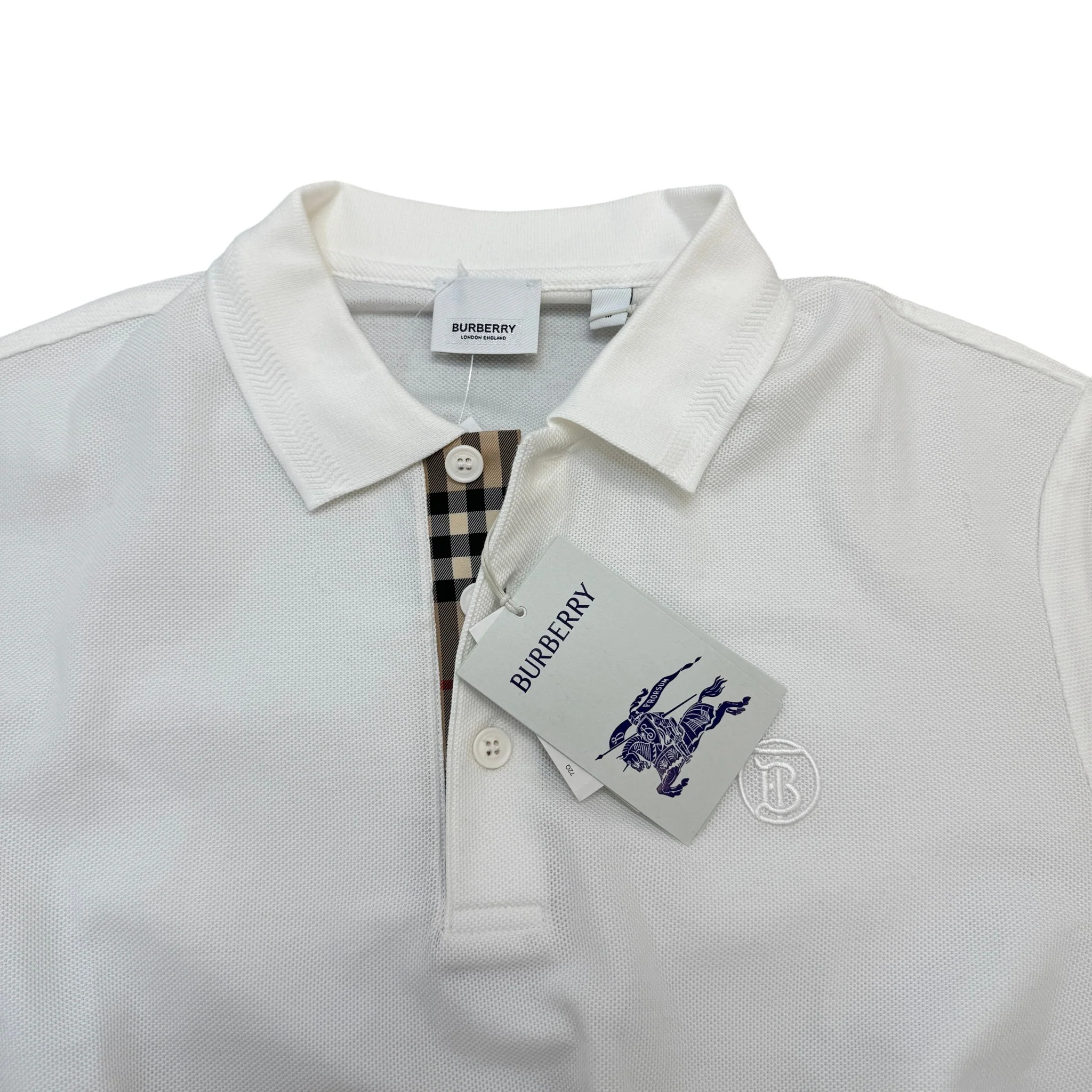 Men's Embroidered Logo Polo Shirt White Size M - Image 4