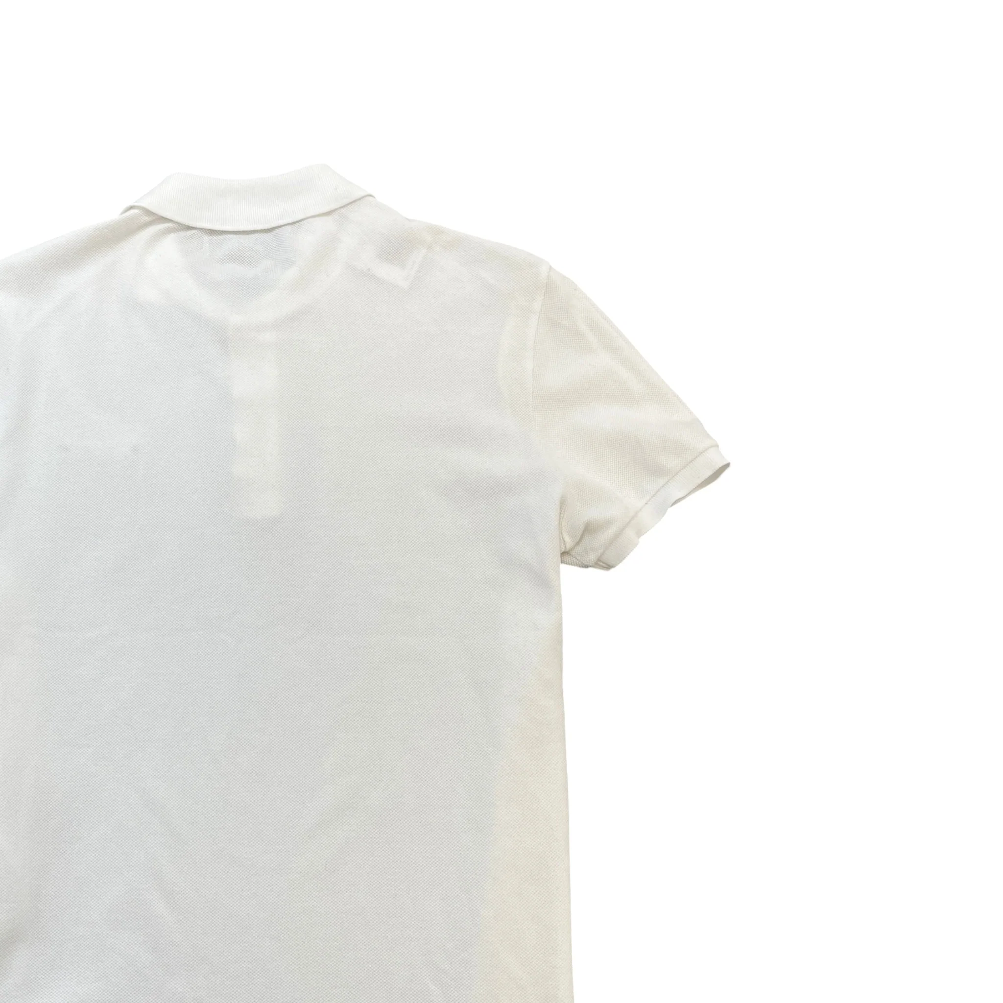 Men's Embroidered Logo Polo Shirt White Size M - Image 4