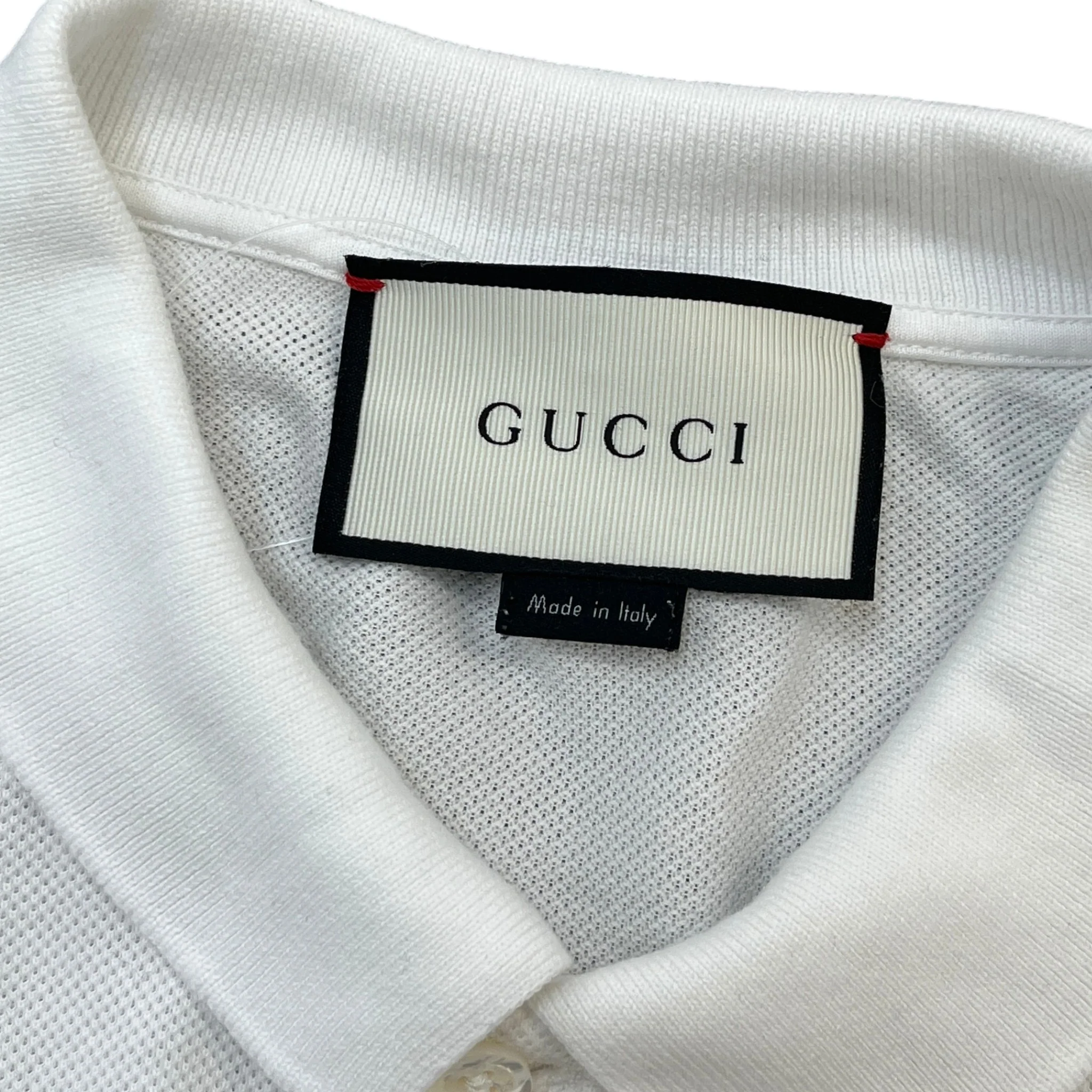 Men's Embroidered Logo Polo Shirt White Size M - Image 5