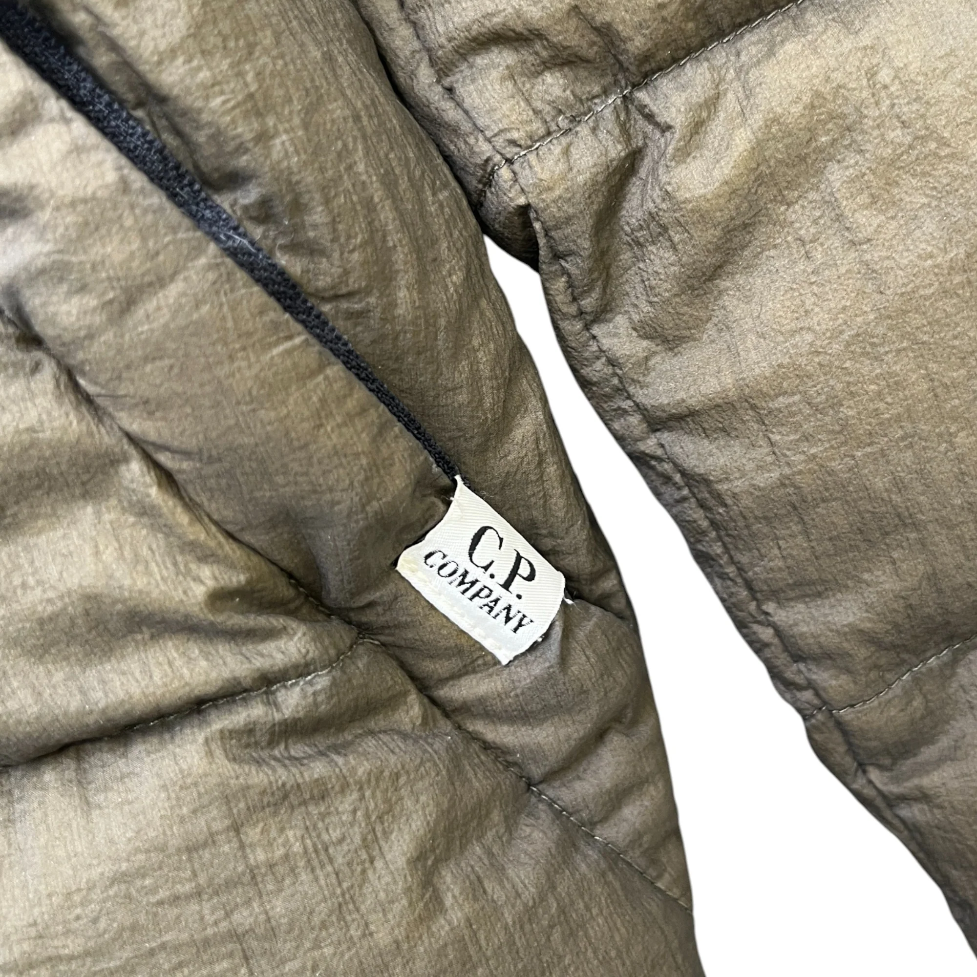 Men's Embroidered Logo Shell Down Jacket Khaki Size IT 46 / S - Image 5