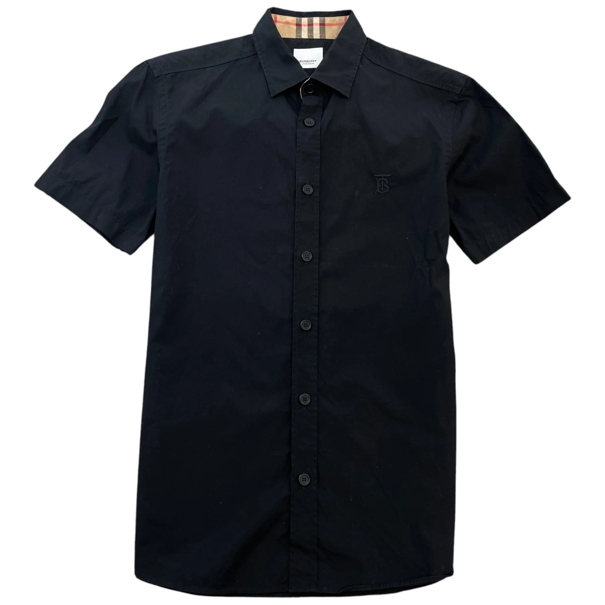Men's Embroidered Logo Short Sleeve Shirt Black Size S