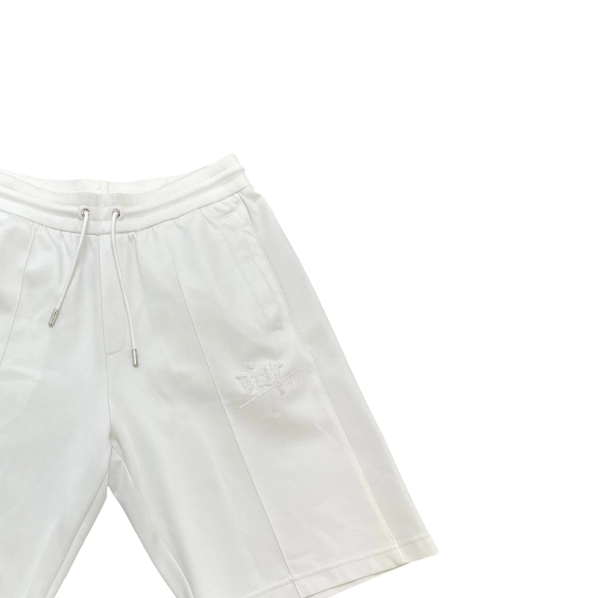 Men's Embroidered Logo Shorts White Size L - Image 3