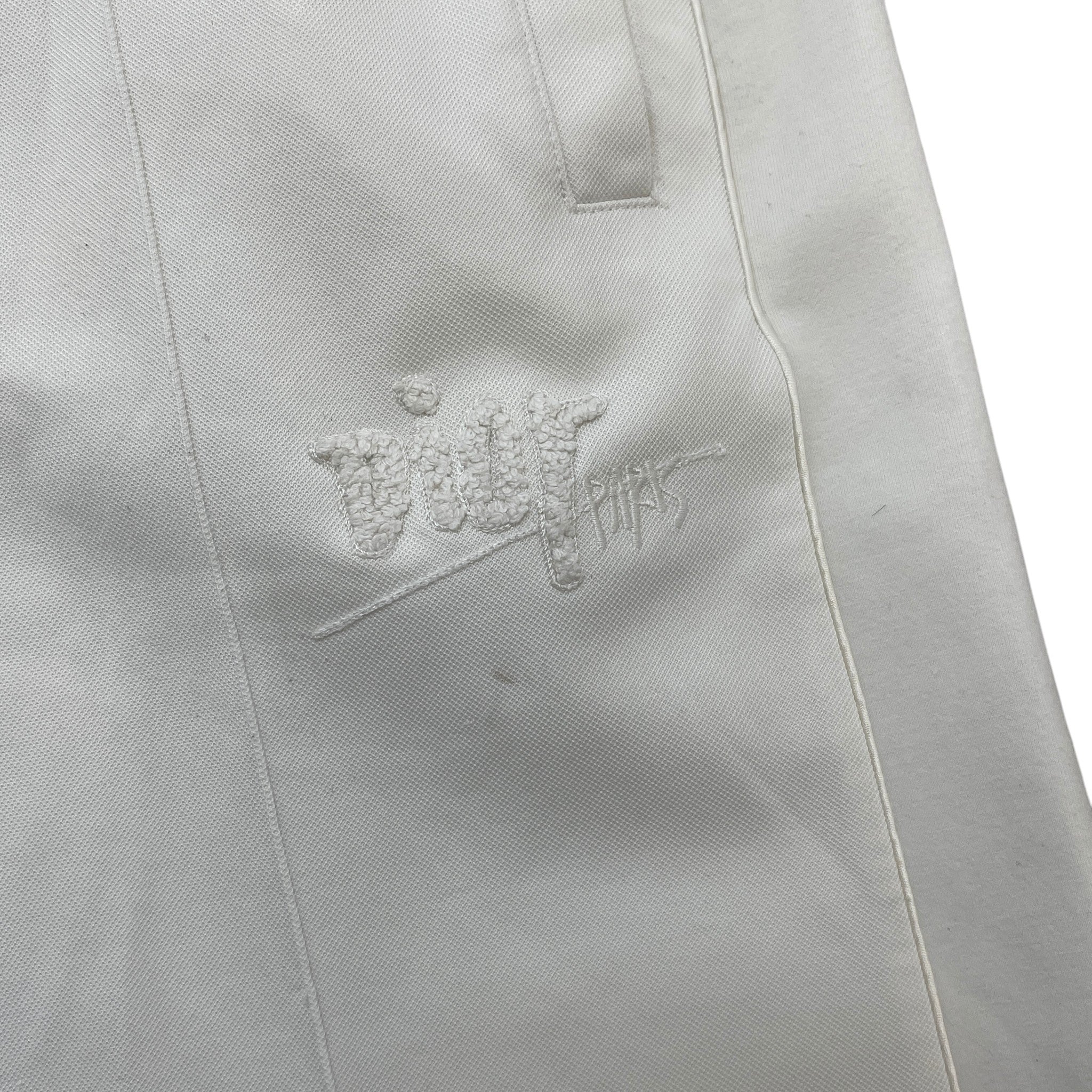 Men's Embroidered Logo Shorts White Size L - Image 5
