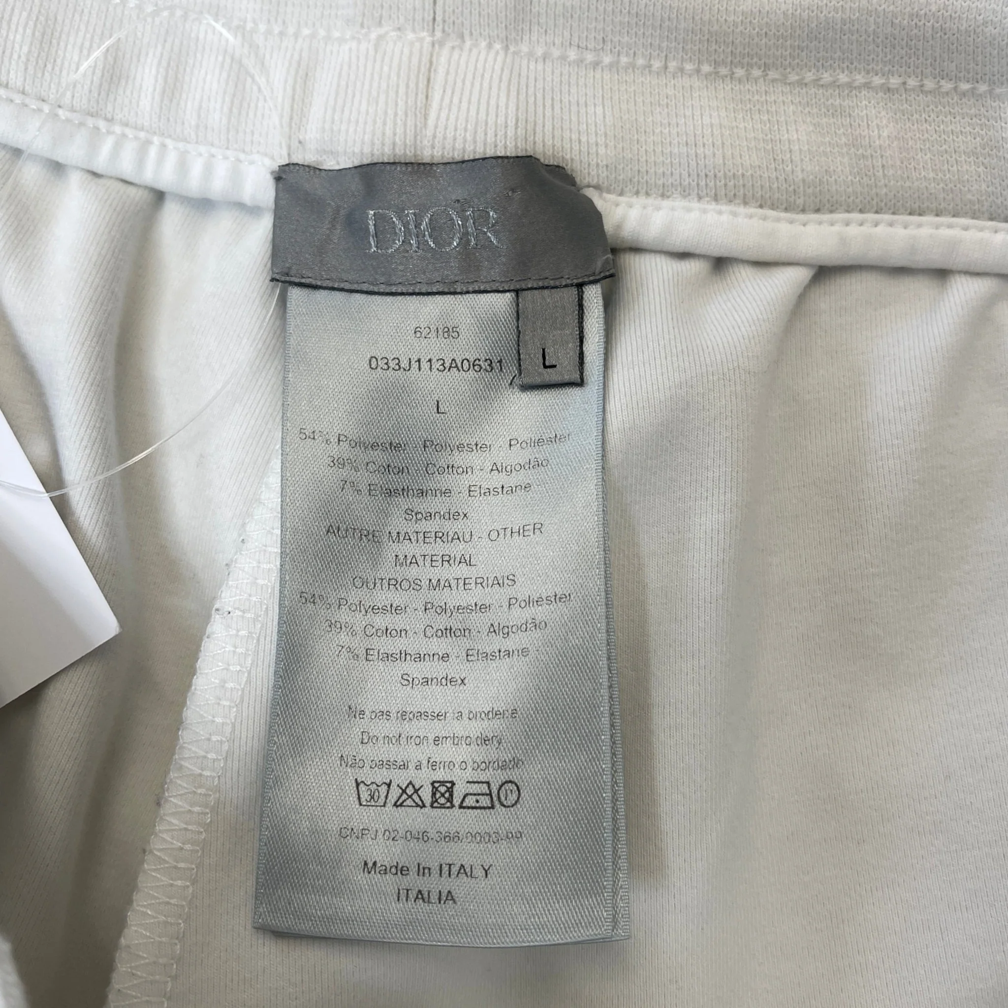 Men's Embroidered Logo Shorts White Size L - Image 7