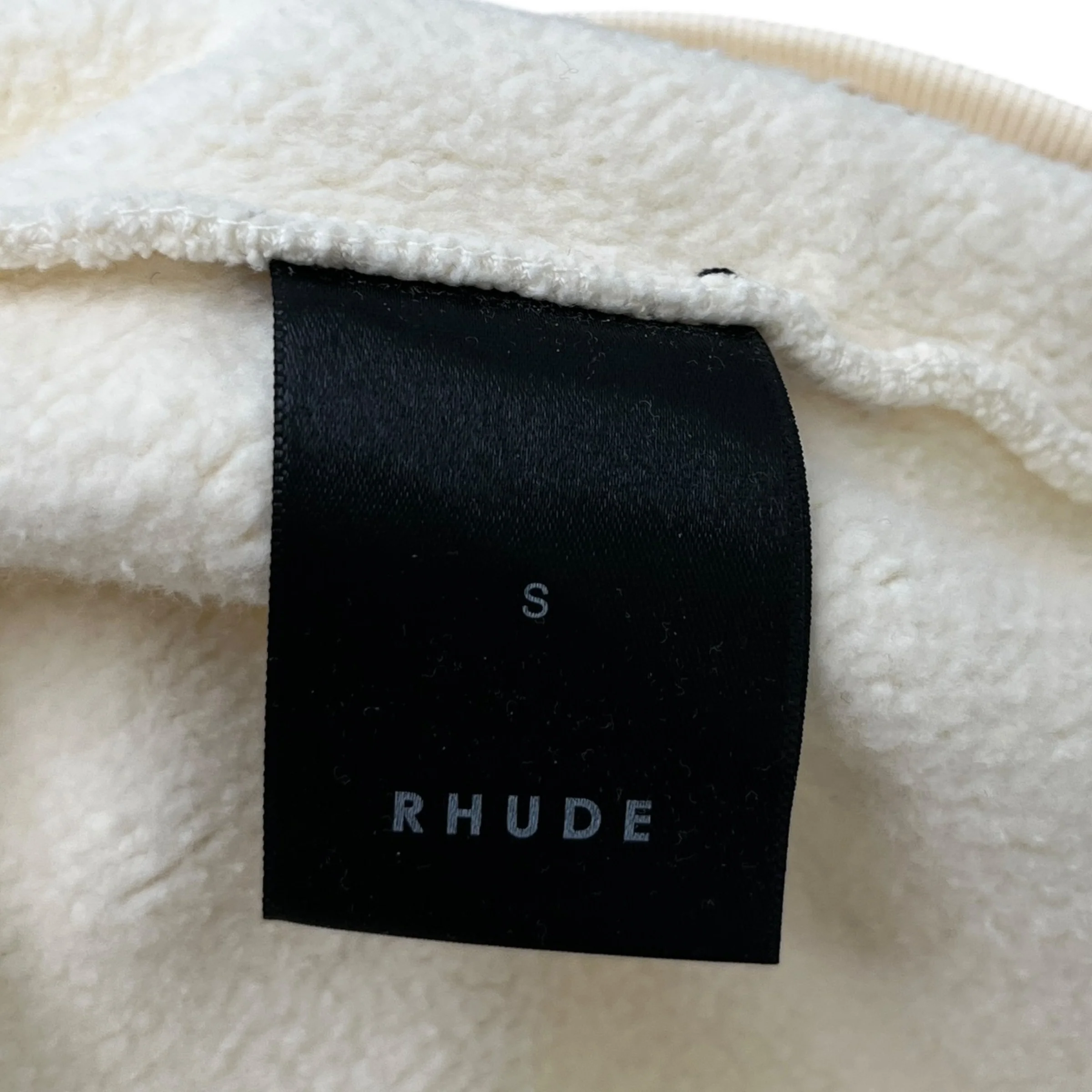 Men's Embroidered Logo Sweatshirt Cream Size S - Image 8
