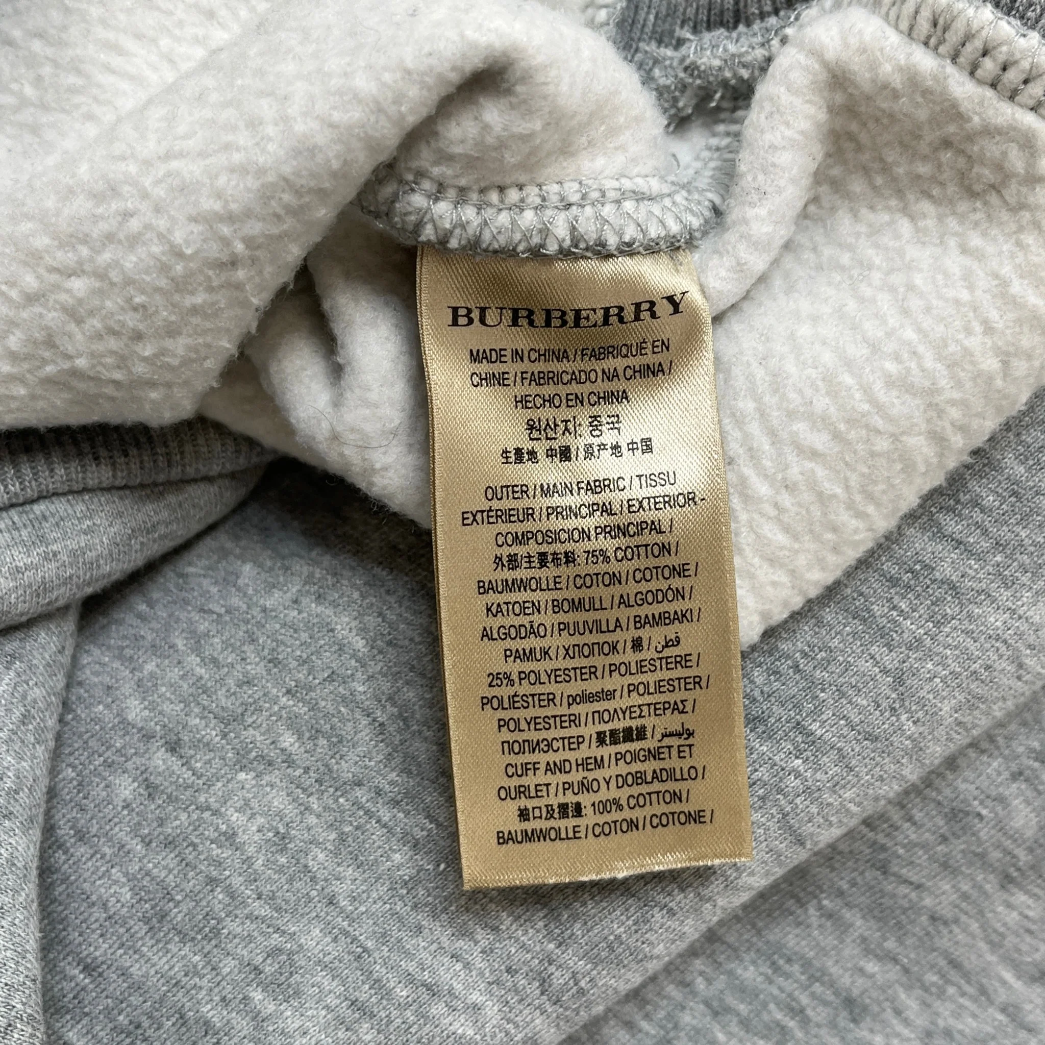 Men's Embroidered Logo Sweatshirt Grey Size L - Image 7