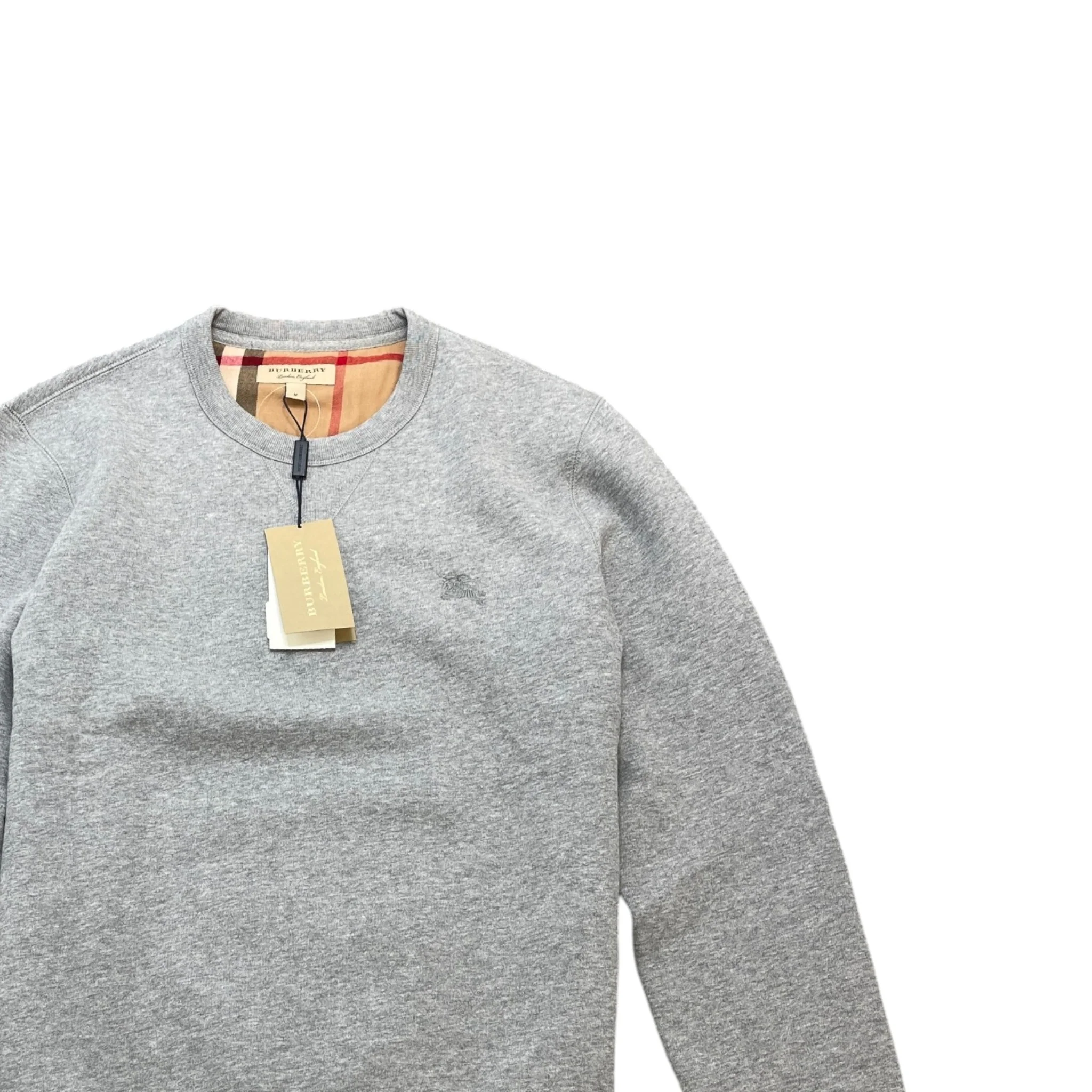 Men's Embroidered Logo Sweatshirt Grey Size M - Image 3