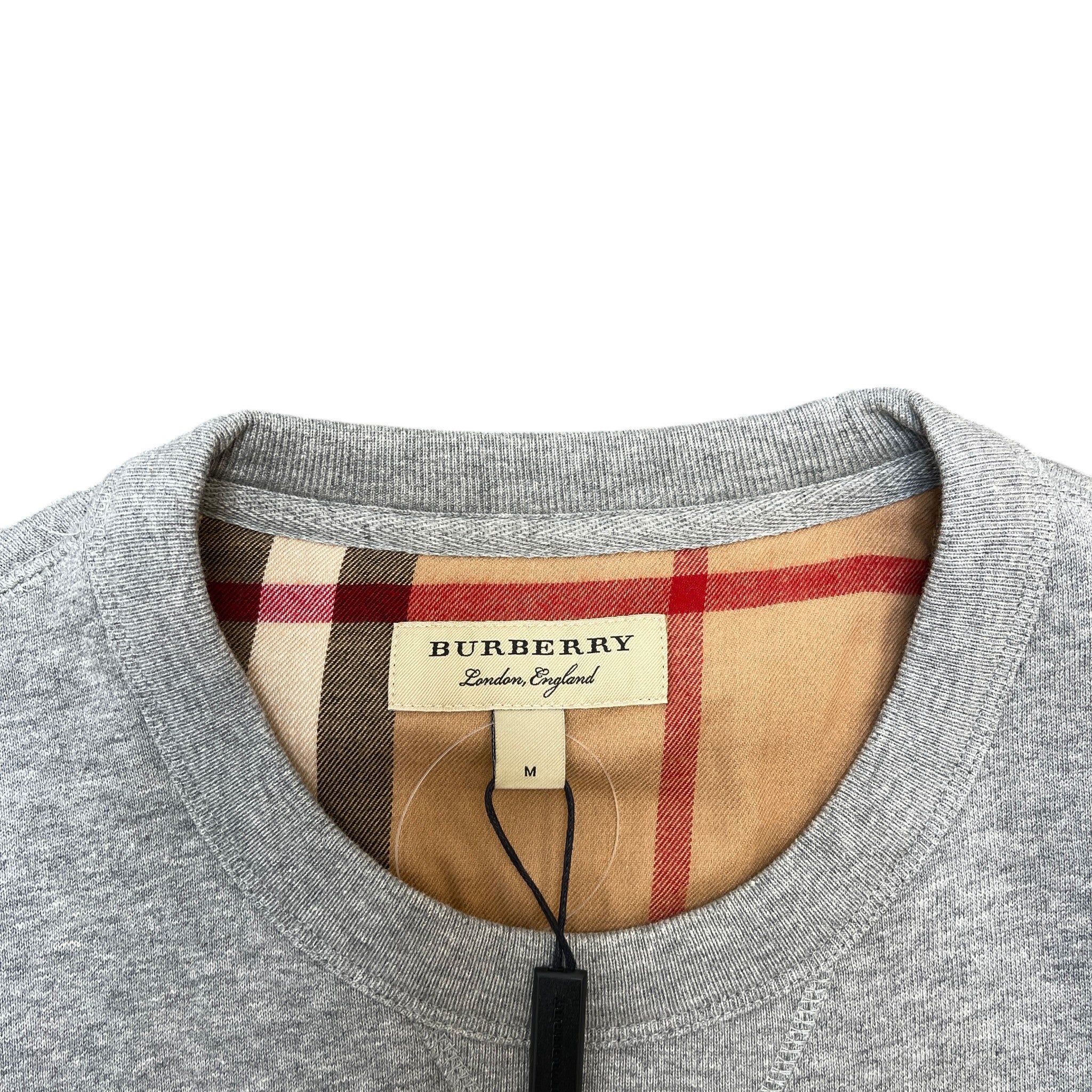 Men's Embroidered Logo Sweatshirt Grey Size M - Image 5