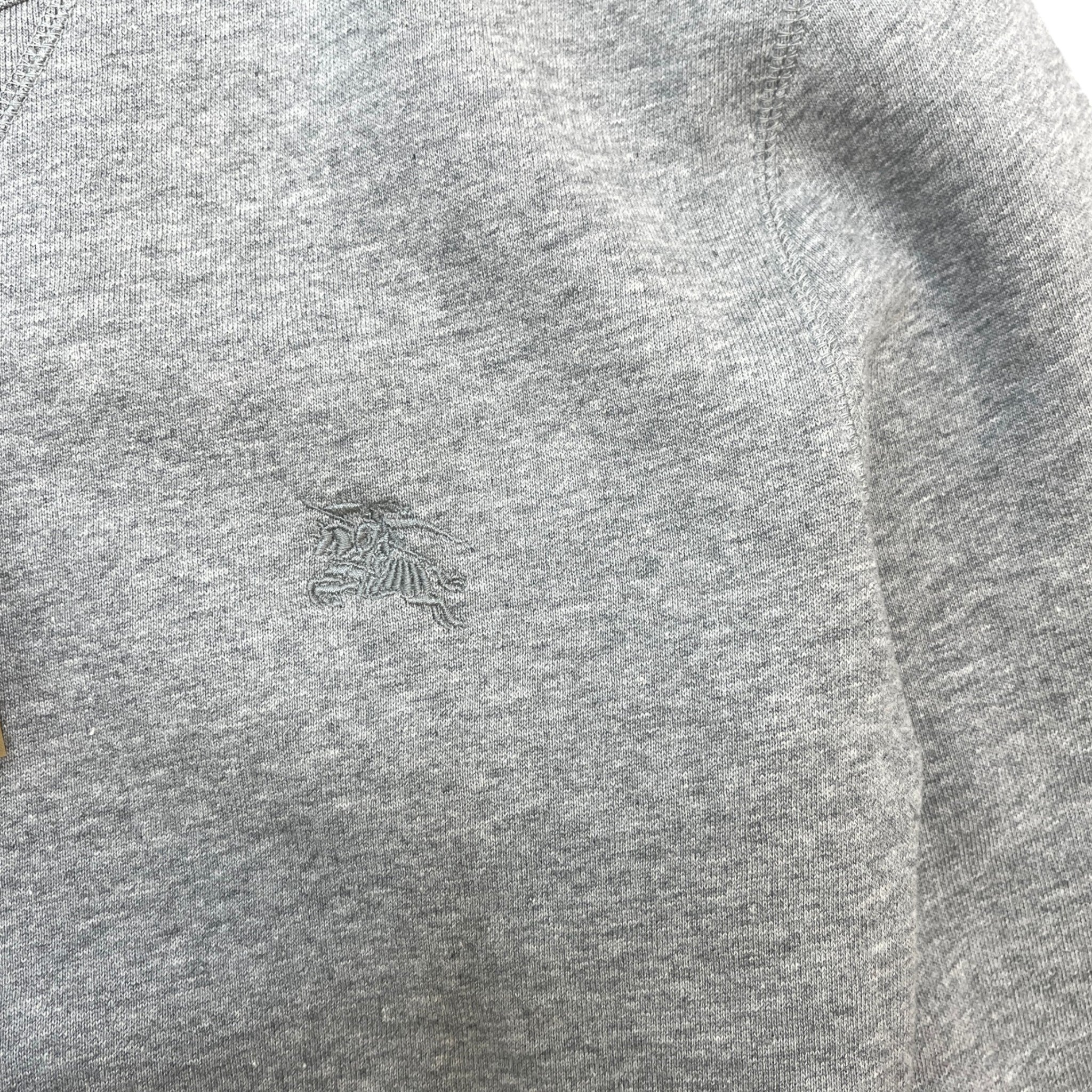 Men's Embroidered Logo Sweatshirt Grey Size M - Image 6
