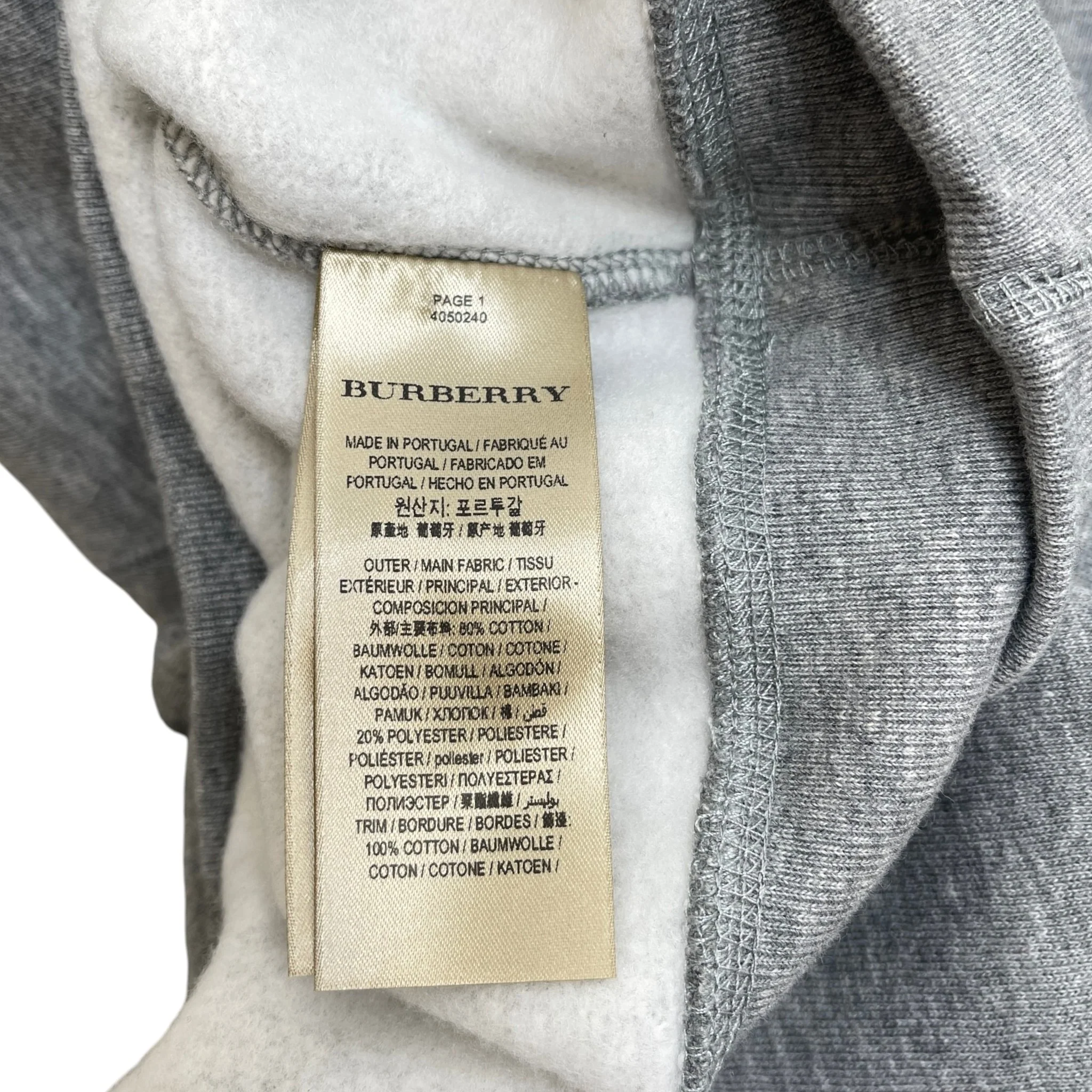 Men's Embroidered Logo Sweatshirt Grey Size M - Image 7