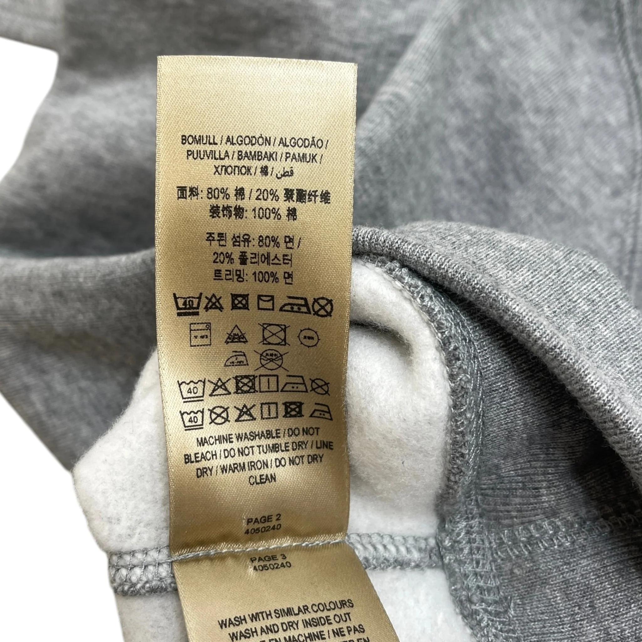 Men's Embroidered Logo Sweatshirt Grey Size M - Image 8