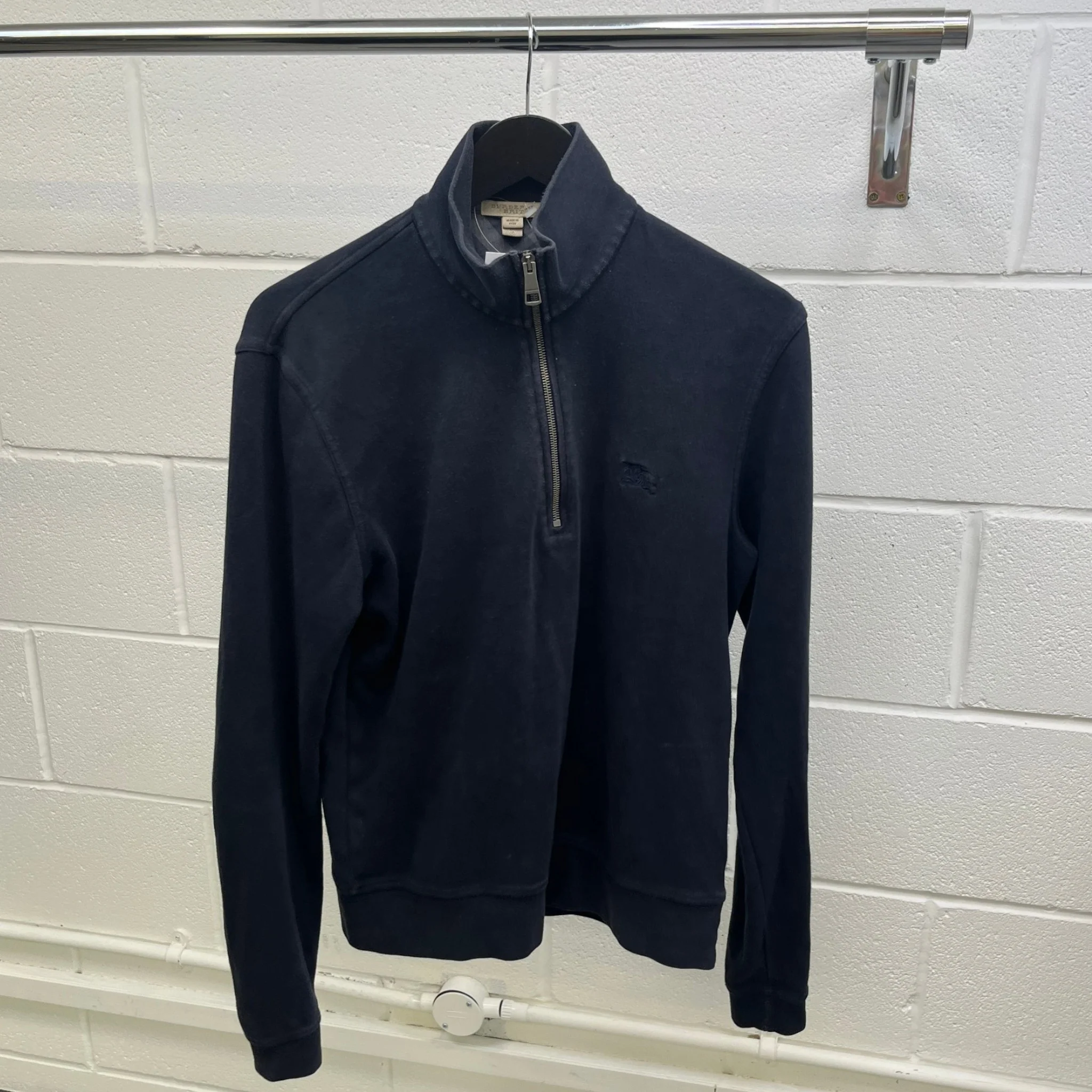 Men's Embroidered Logo Sweatshirt Navy Size S - Image 8
