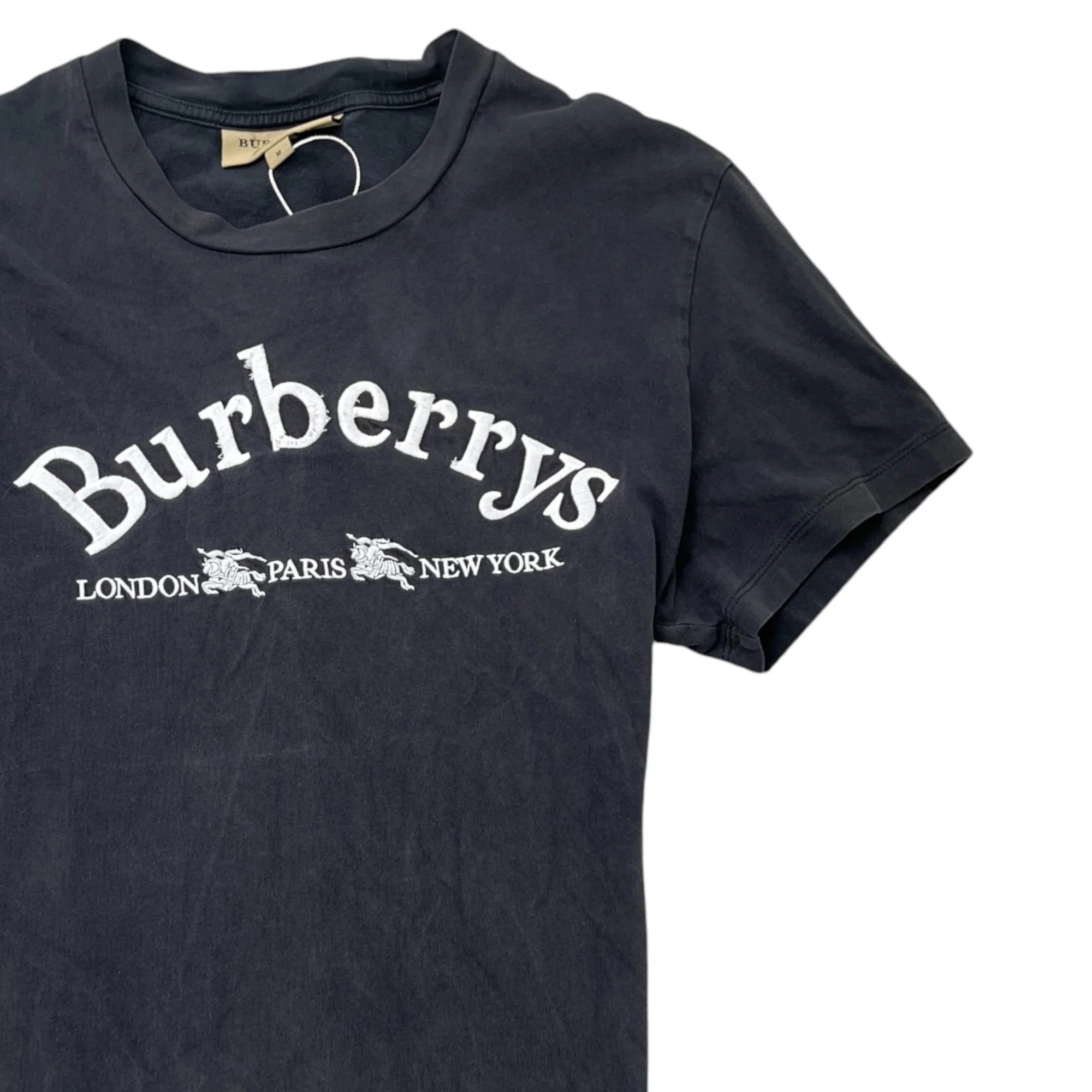 Men's Embroidered Logo T-Shirt Black Size M - Image 3
