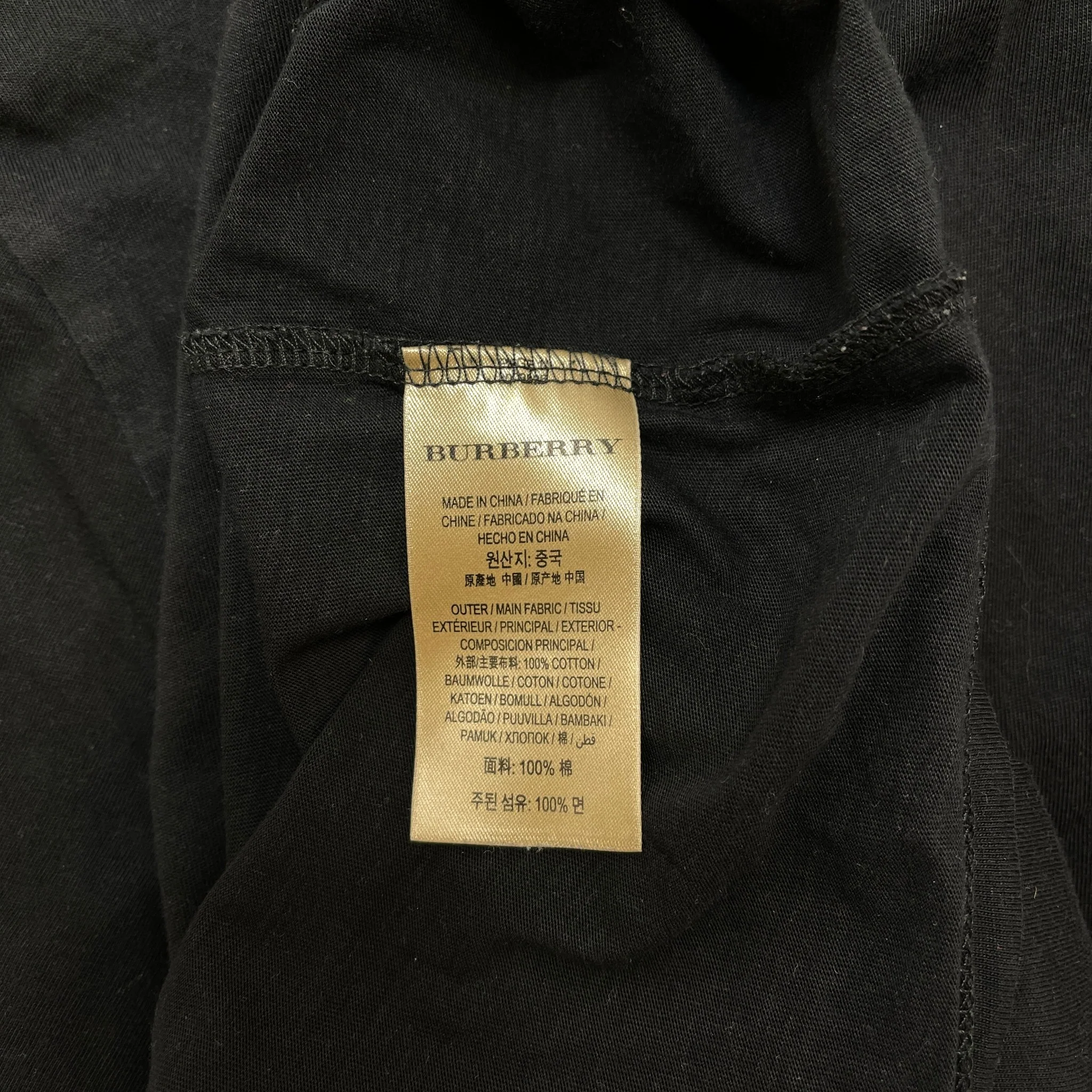 Men's Embroidered Logo T-Shirt Black Size M - Image 7