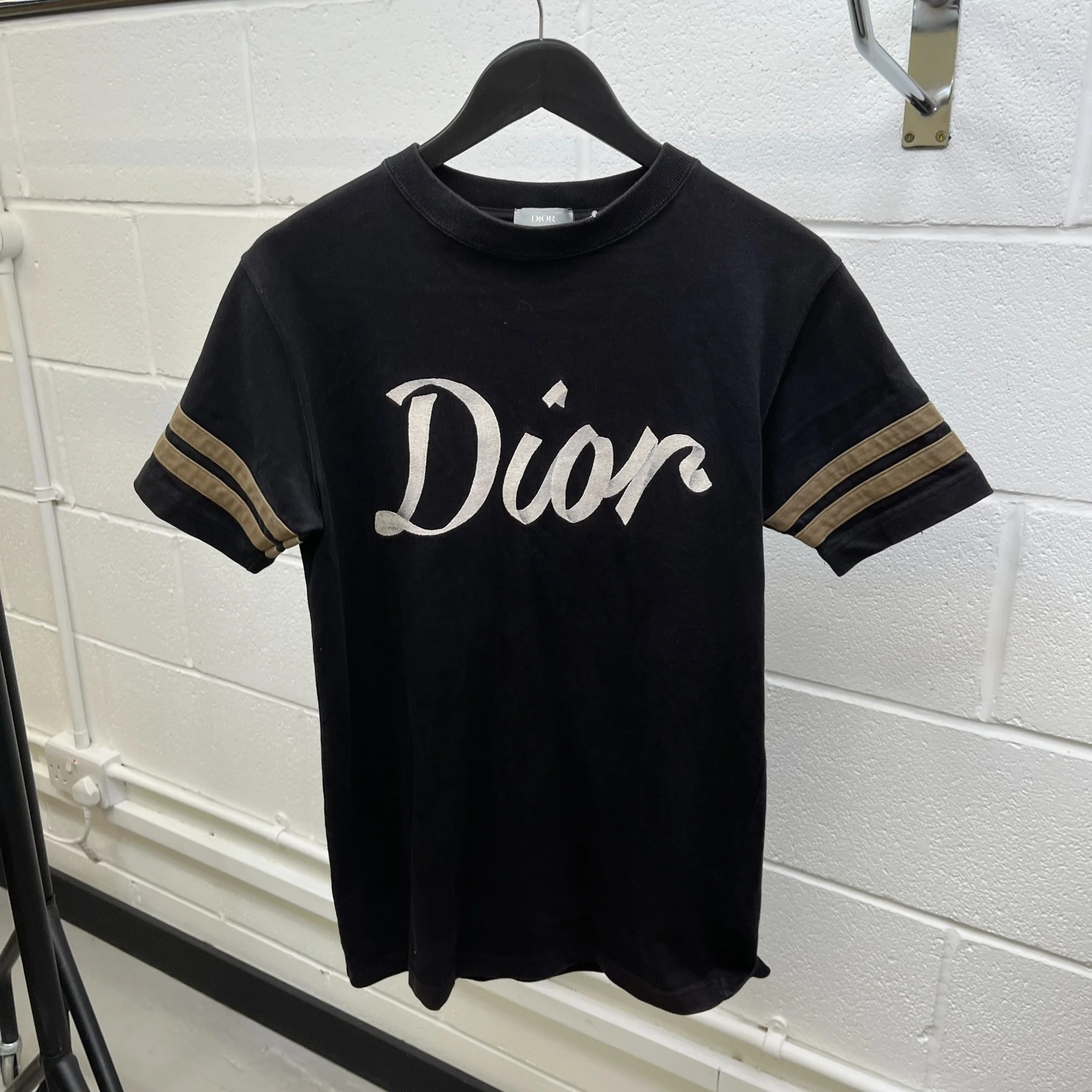 Men's Embroidered Logo T-Shirt Black Size XS - Image 7