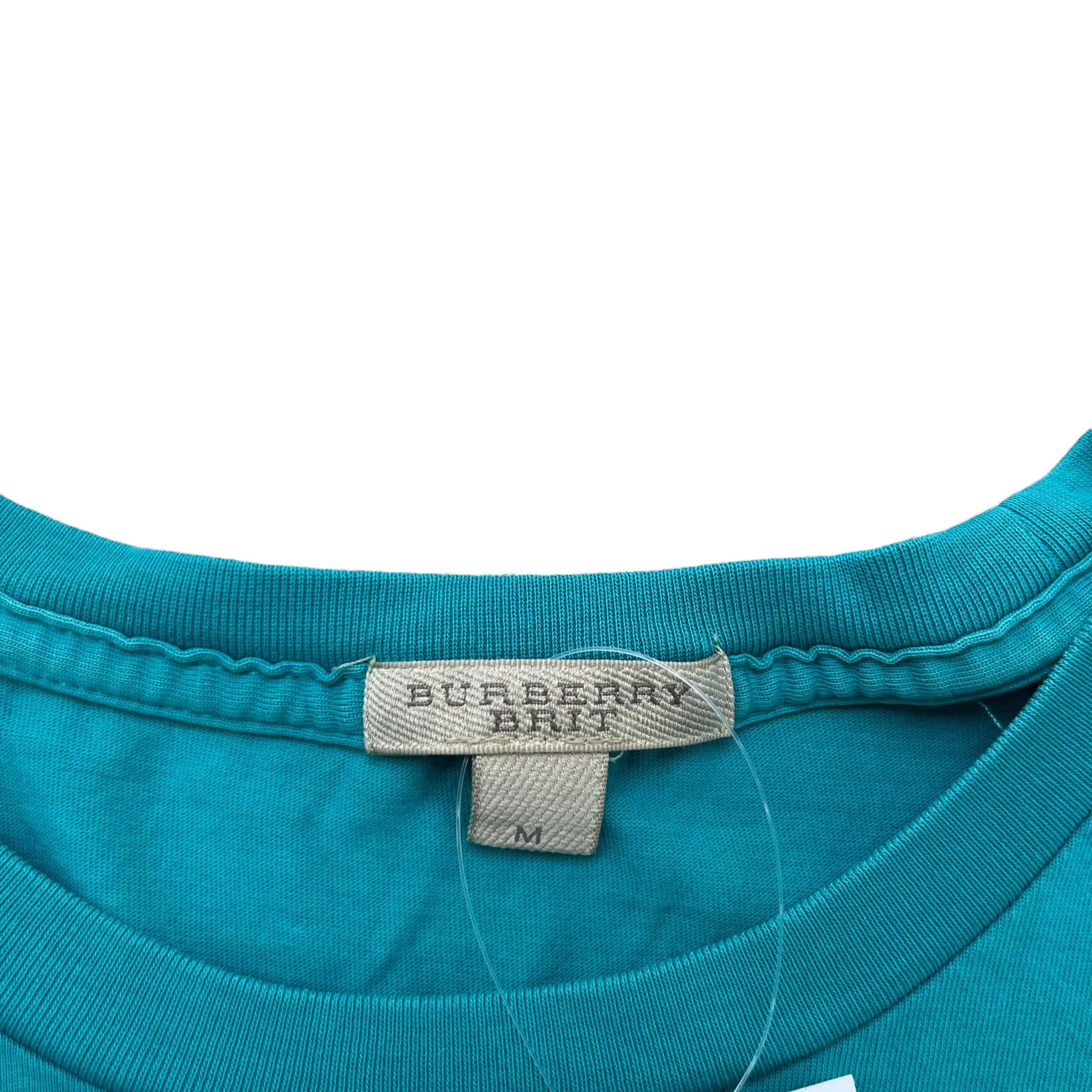 Men's Embroidered Logo T-Shirt Blue Size M - Image 7