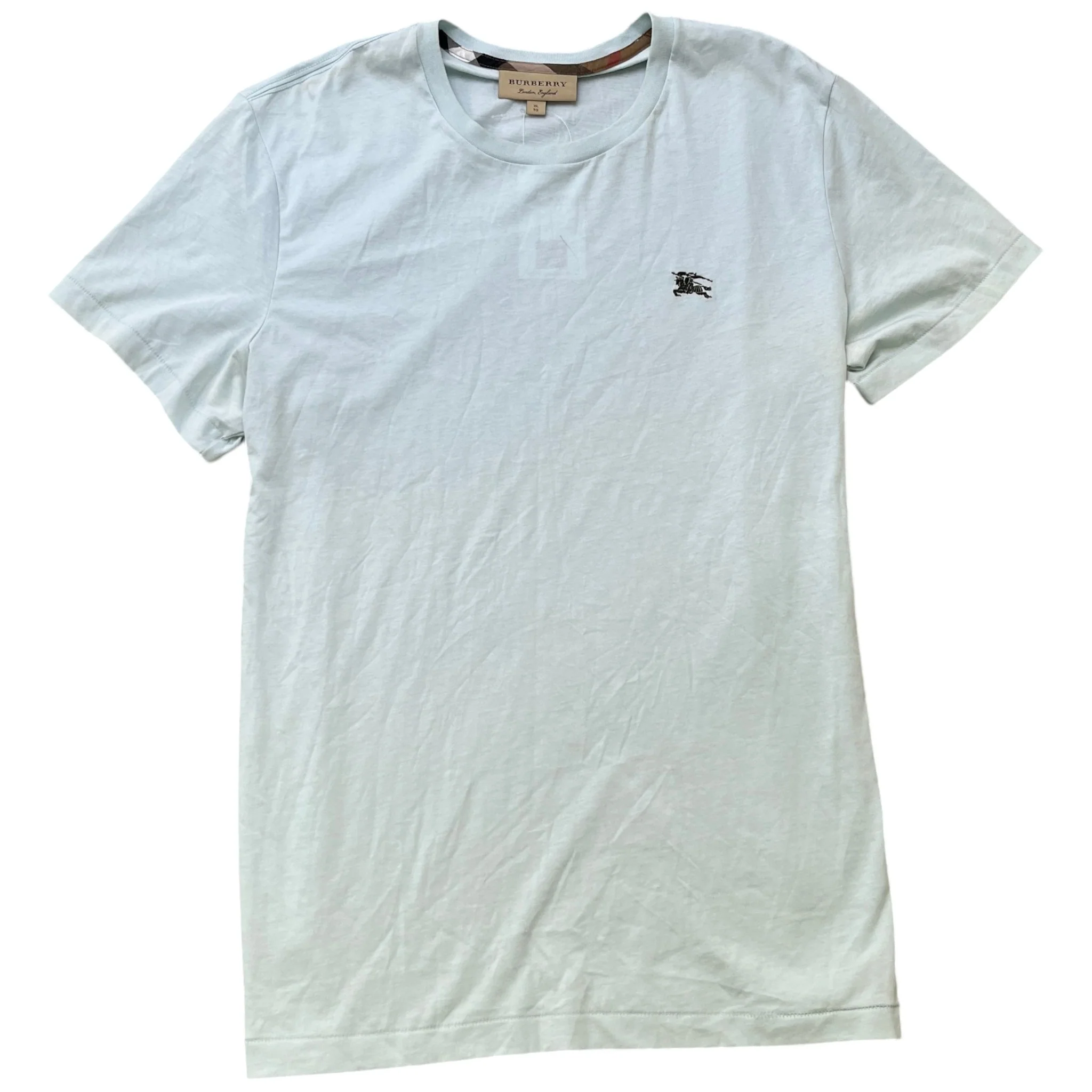 Men's Embroidered Logo T-Shirt Blue Size XL