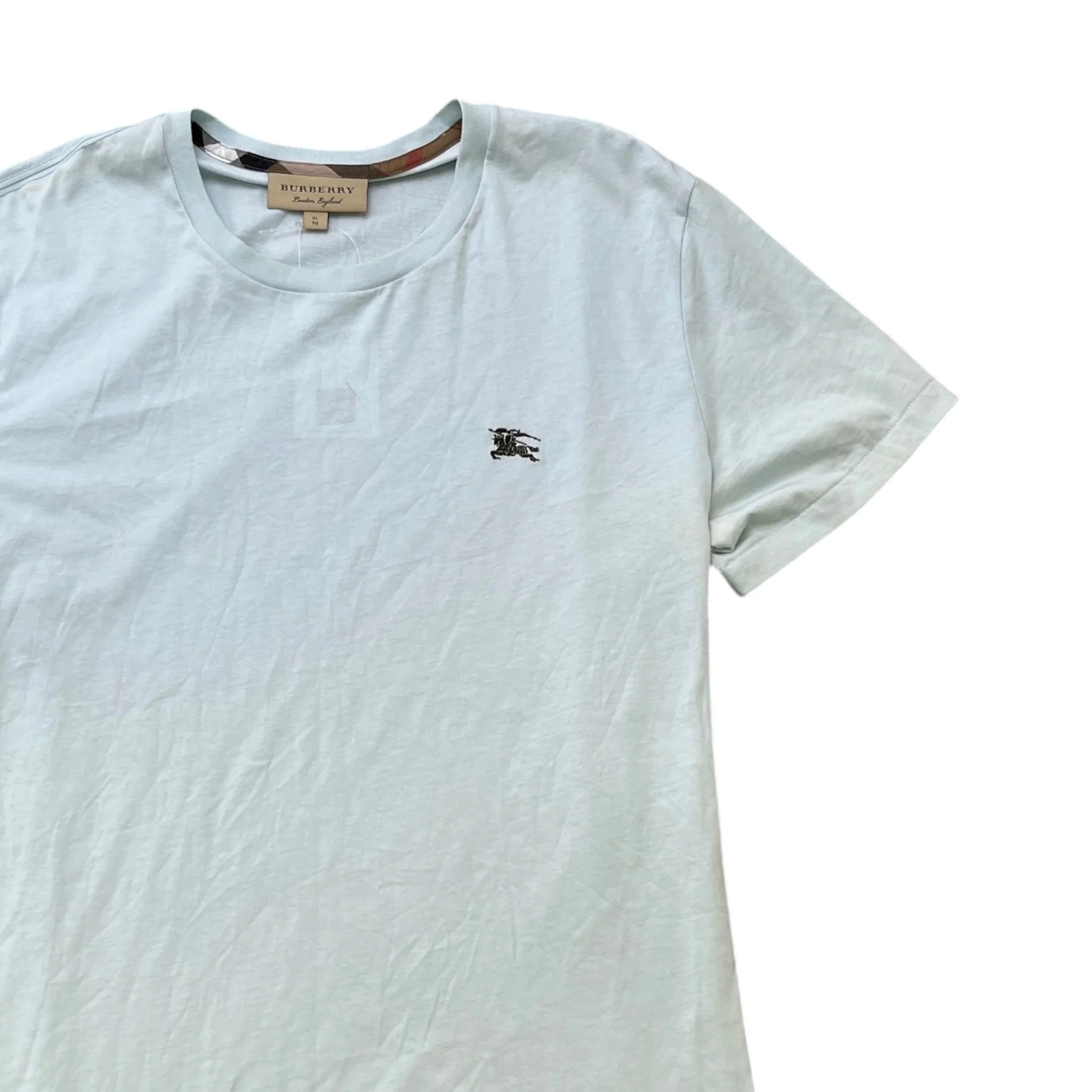 Men's Embroidered Logo T-Shirt Blue Size XL - Image 3
