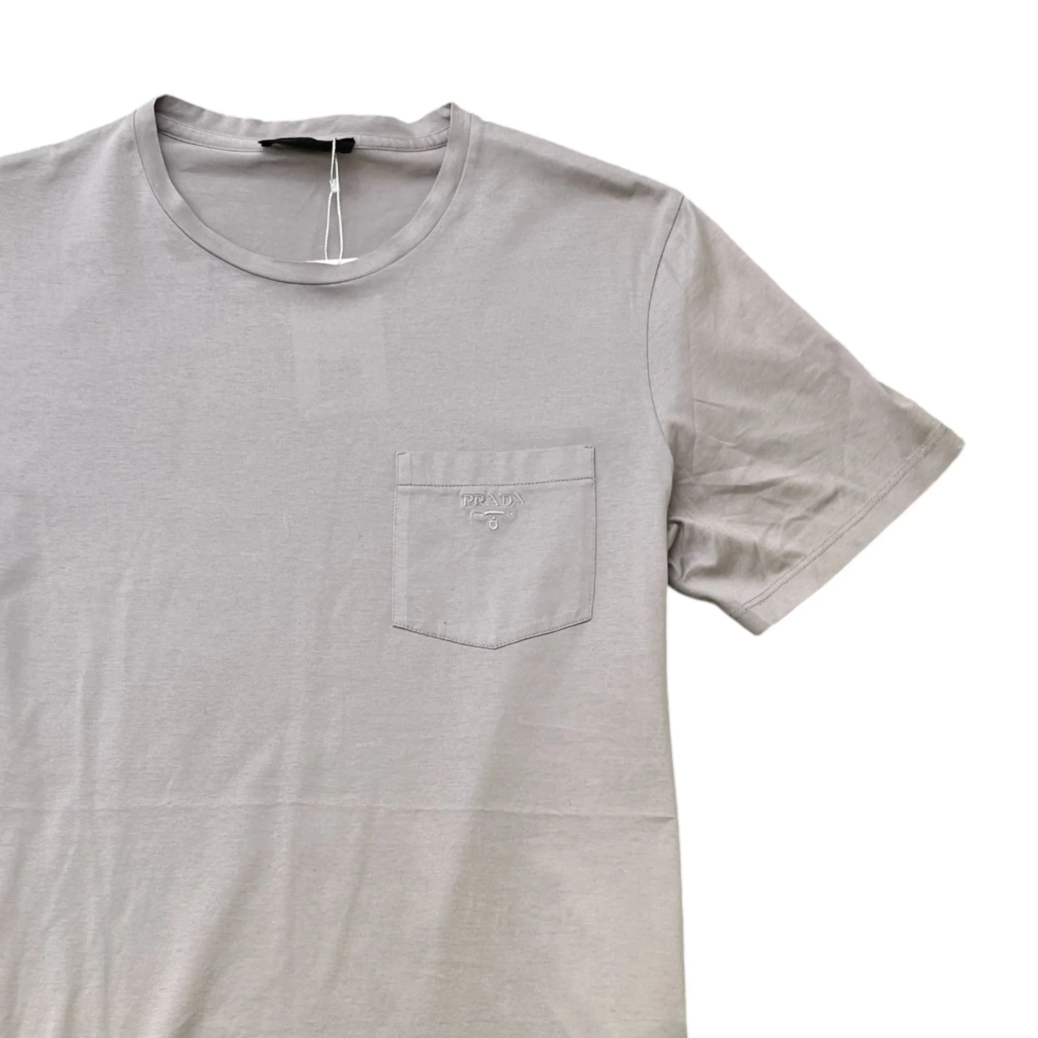 Men's Embroidered Logo T-Shirt Grey Size M - Image 3