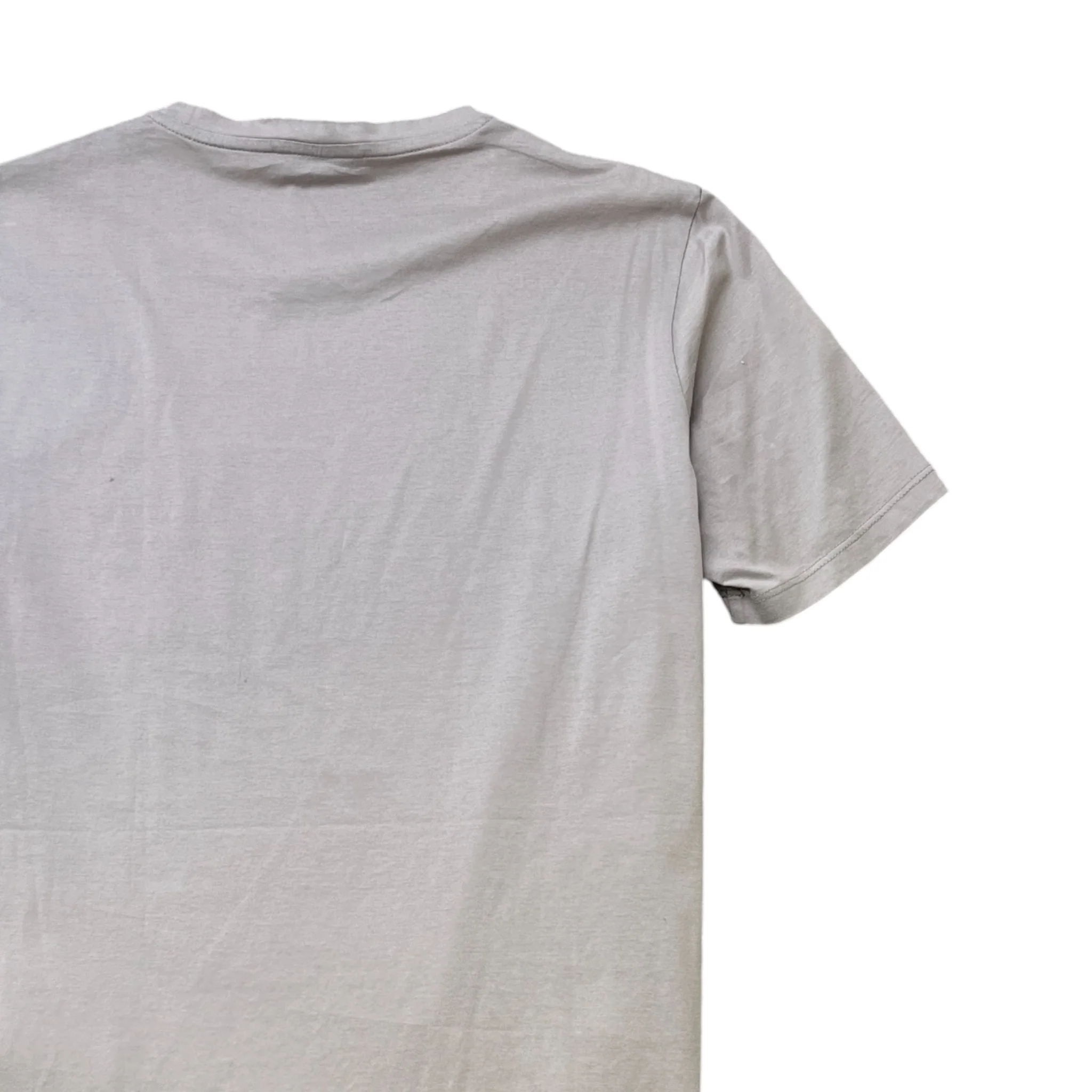 Men's Embroidered Logo T-Shirt Grey Size M - Image 4