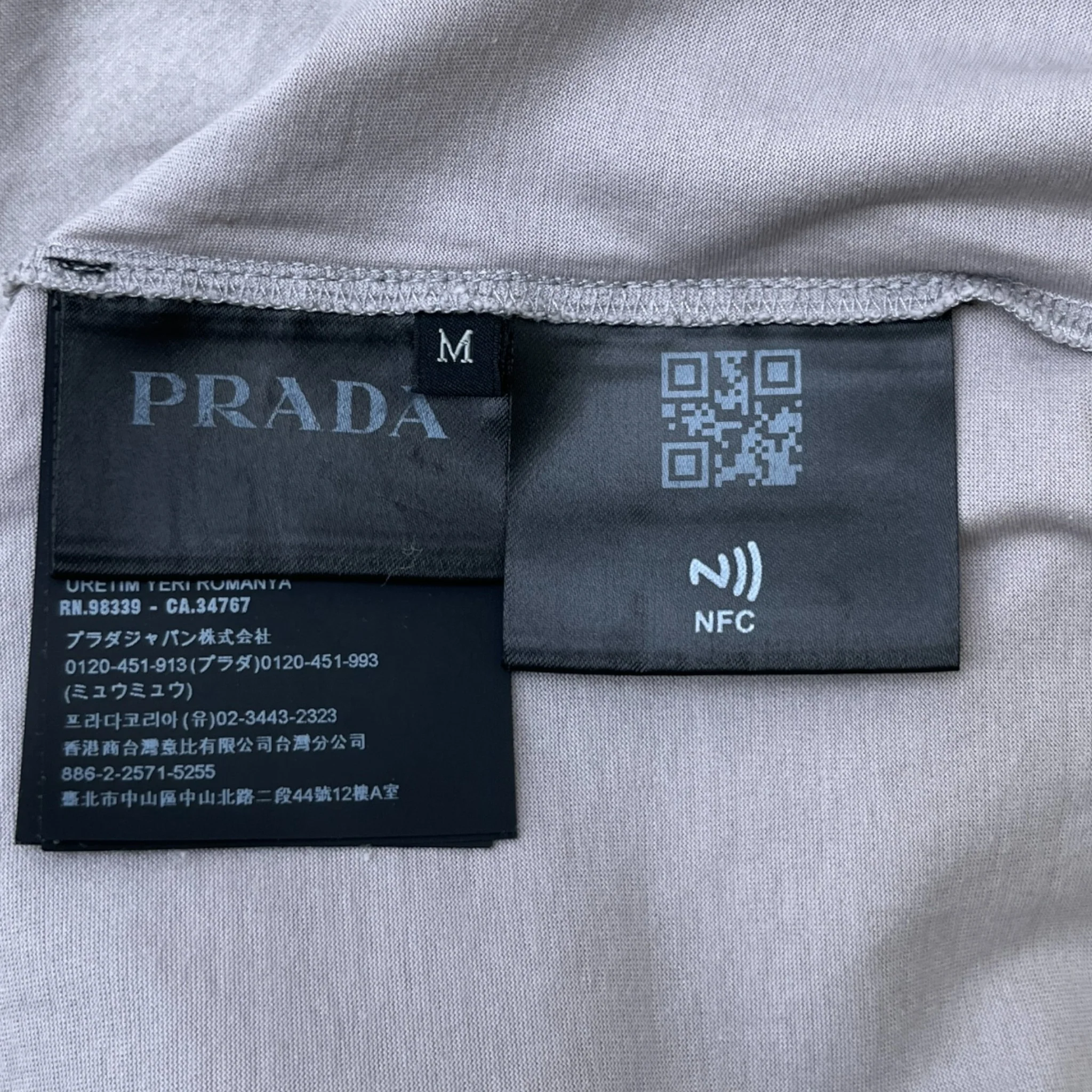 Men's Embroidered Logo T-Shirt Grey Size M - Image 6