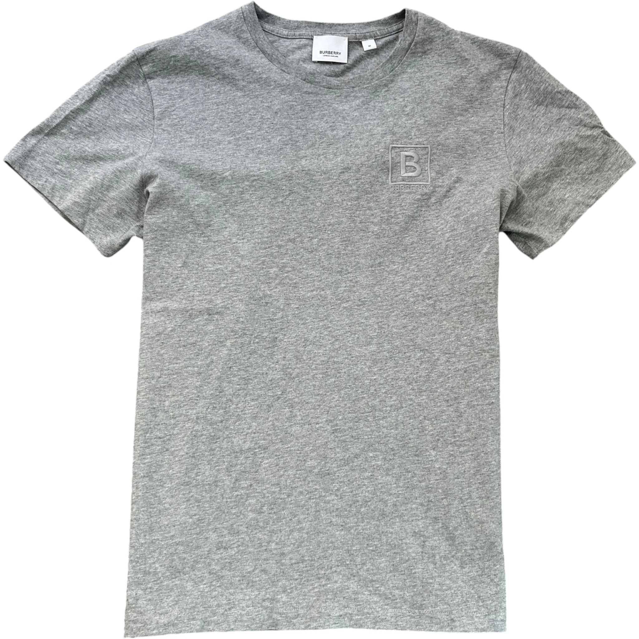 Men's Embroidered Logo T-Shirt Grey Size M