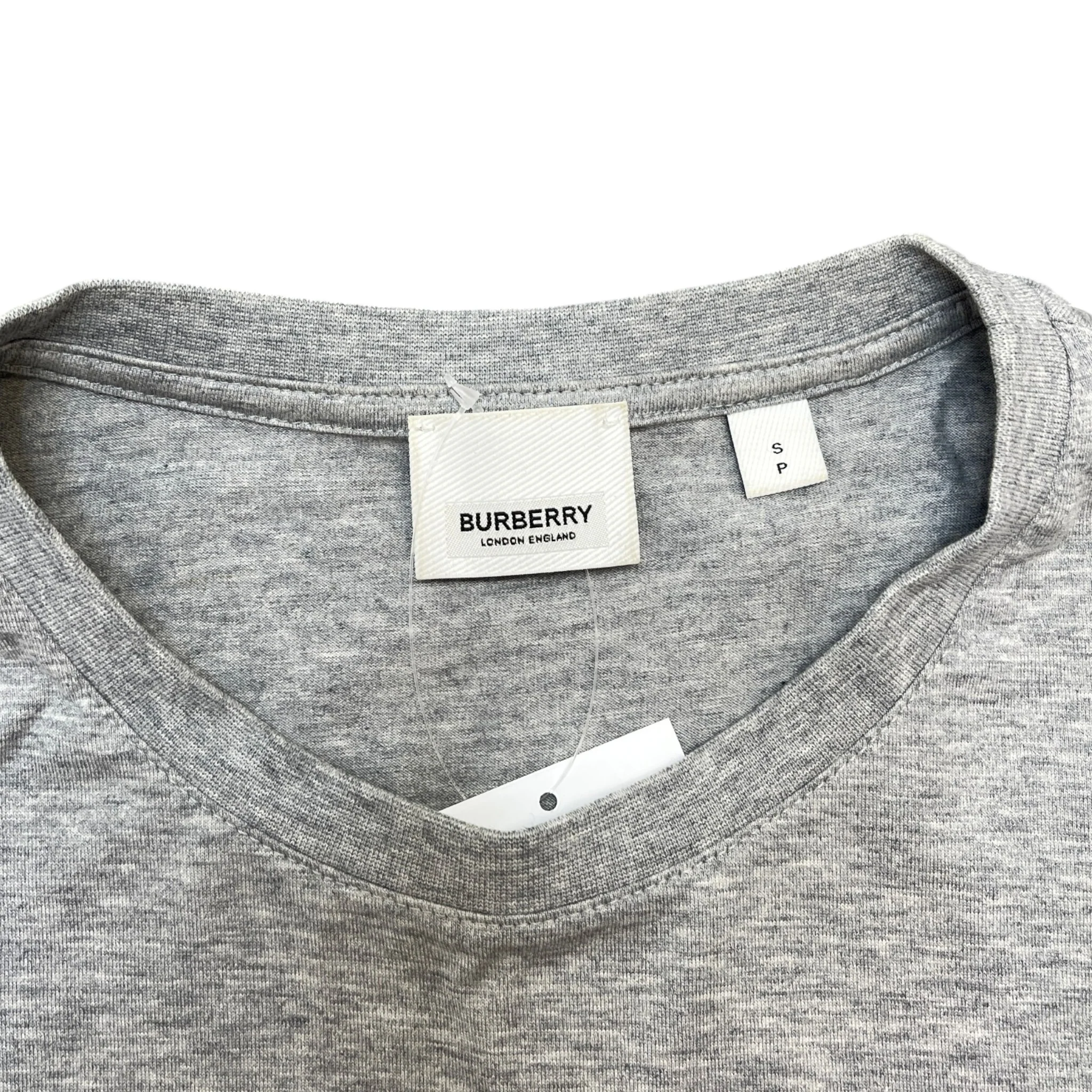 Men's Embroidered Logo T-Shirt Grey Size S - Image 5