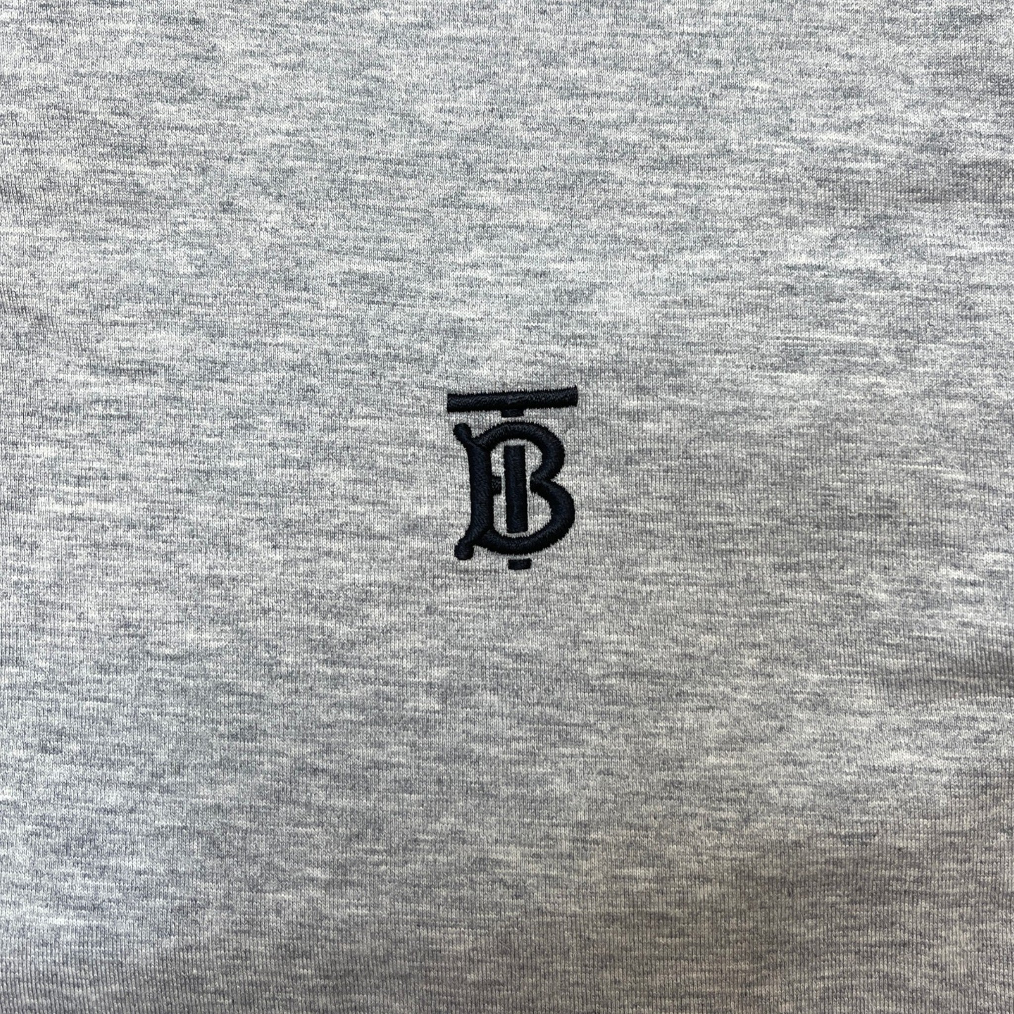 Men's Embroidered Logo T-Shirt Grey Size S - Image 6