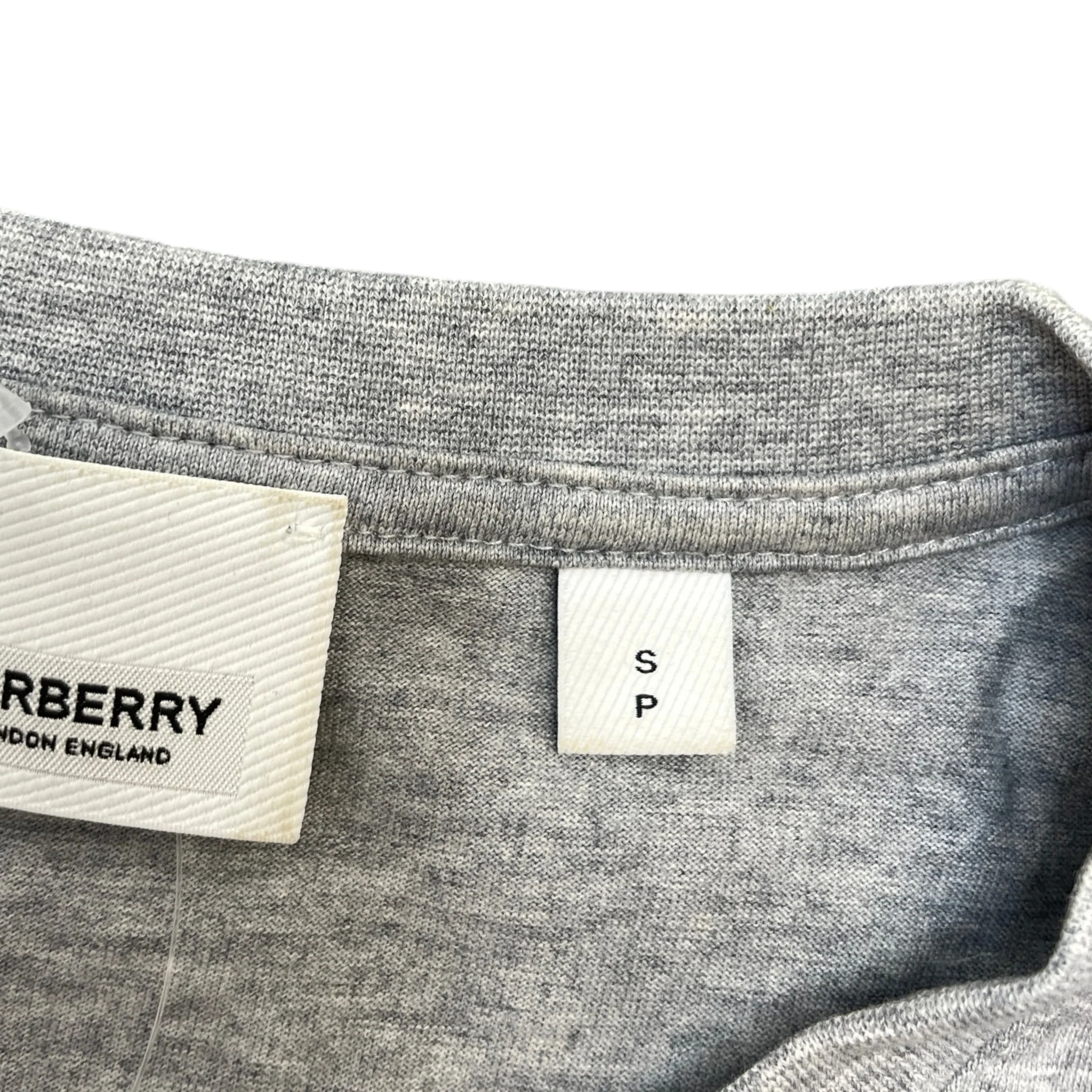 Men's Embroidered Logo T-Shirt Grey Size S - Image 7