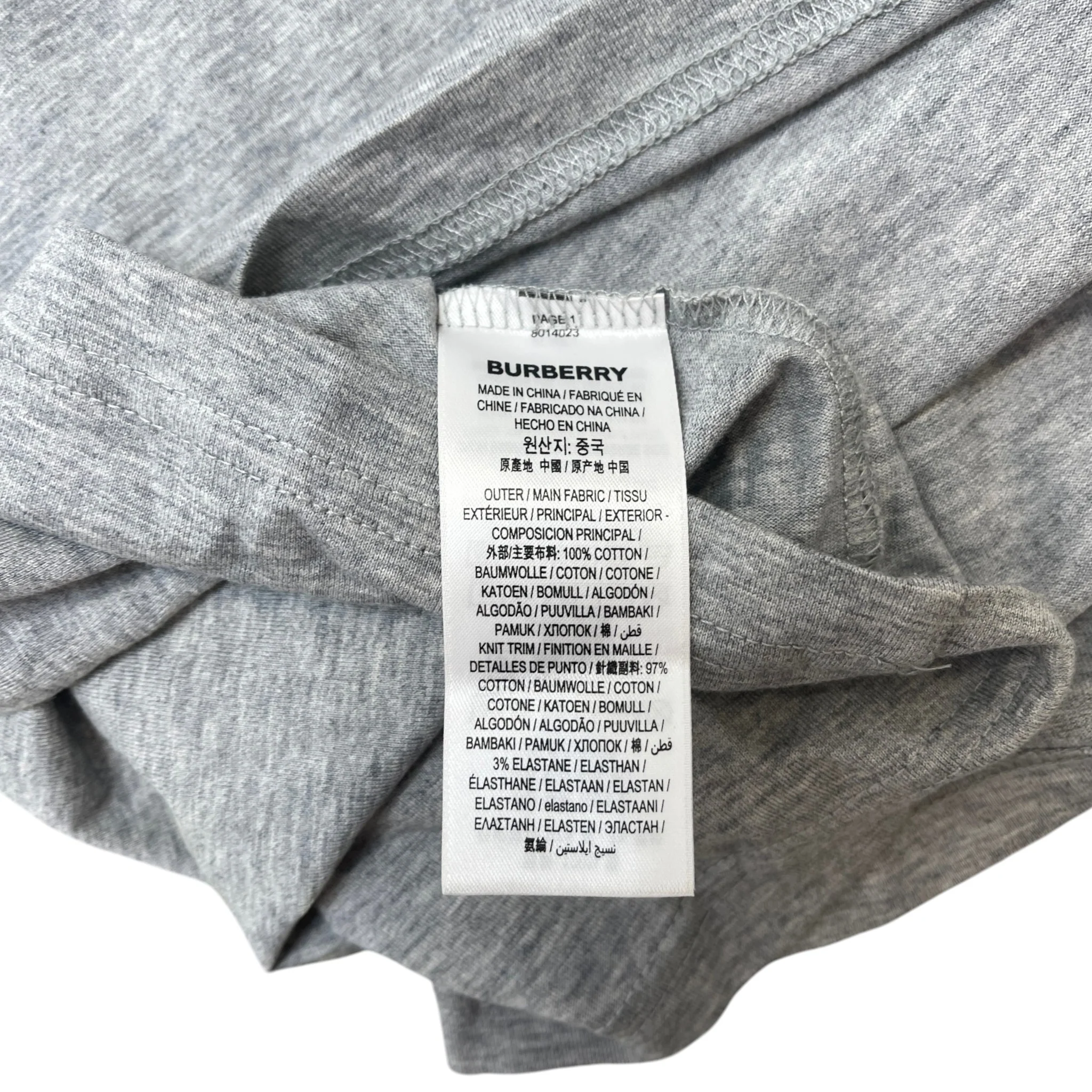 Men's Embroidered Logo T-Shirt Grey Size S - Image 8