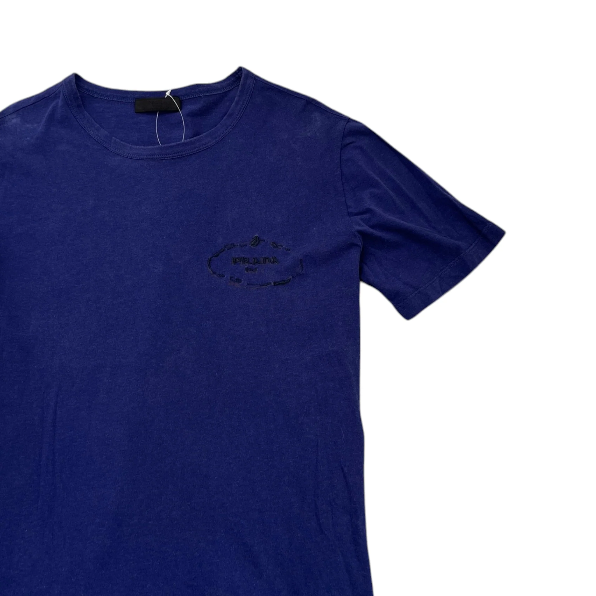 Men's Embroidered Logo T-Shirt Navy Size L - Image 3
