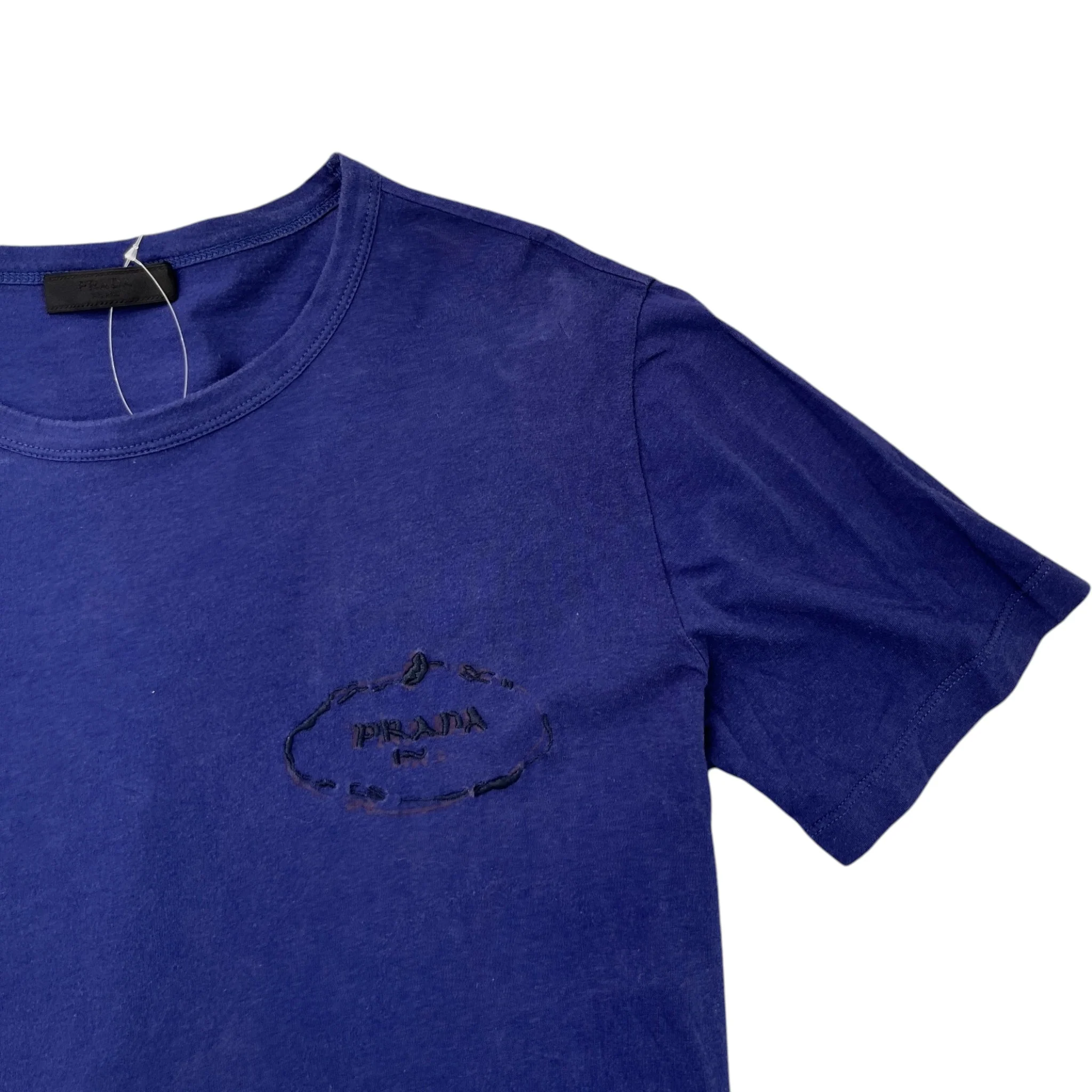 Men's Embroidered Logo T-Shirt Navy Size L - Image 5