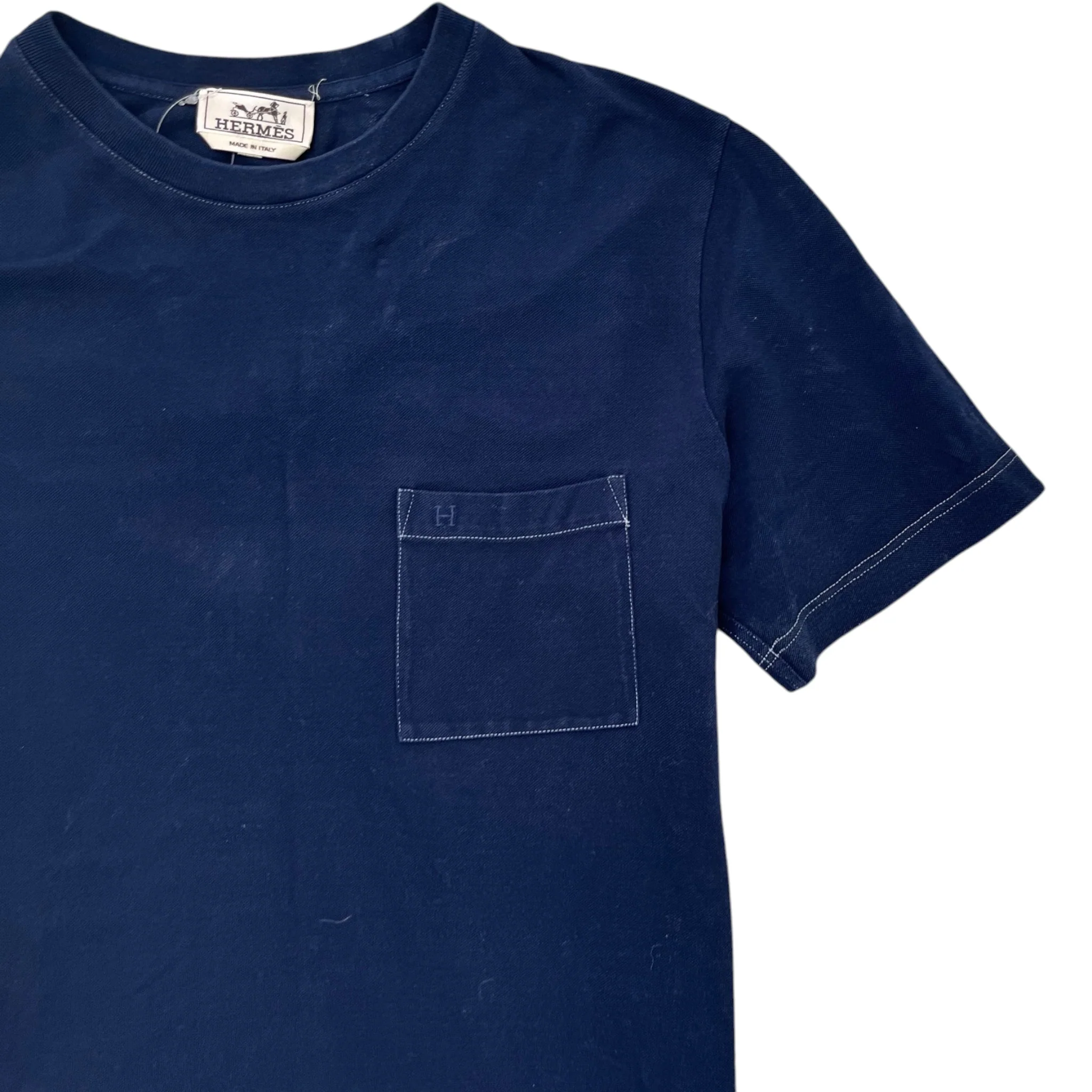 Men's Embroidered Logo T-Shirt Navy Size L - Image 5